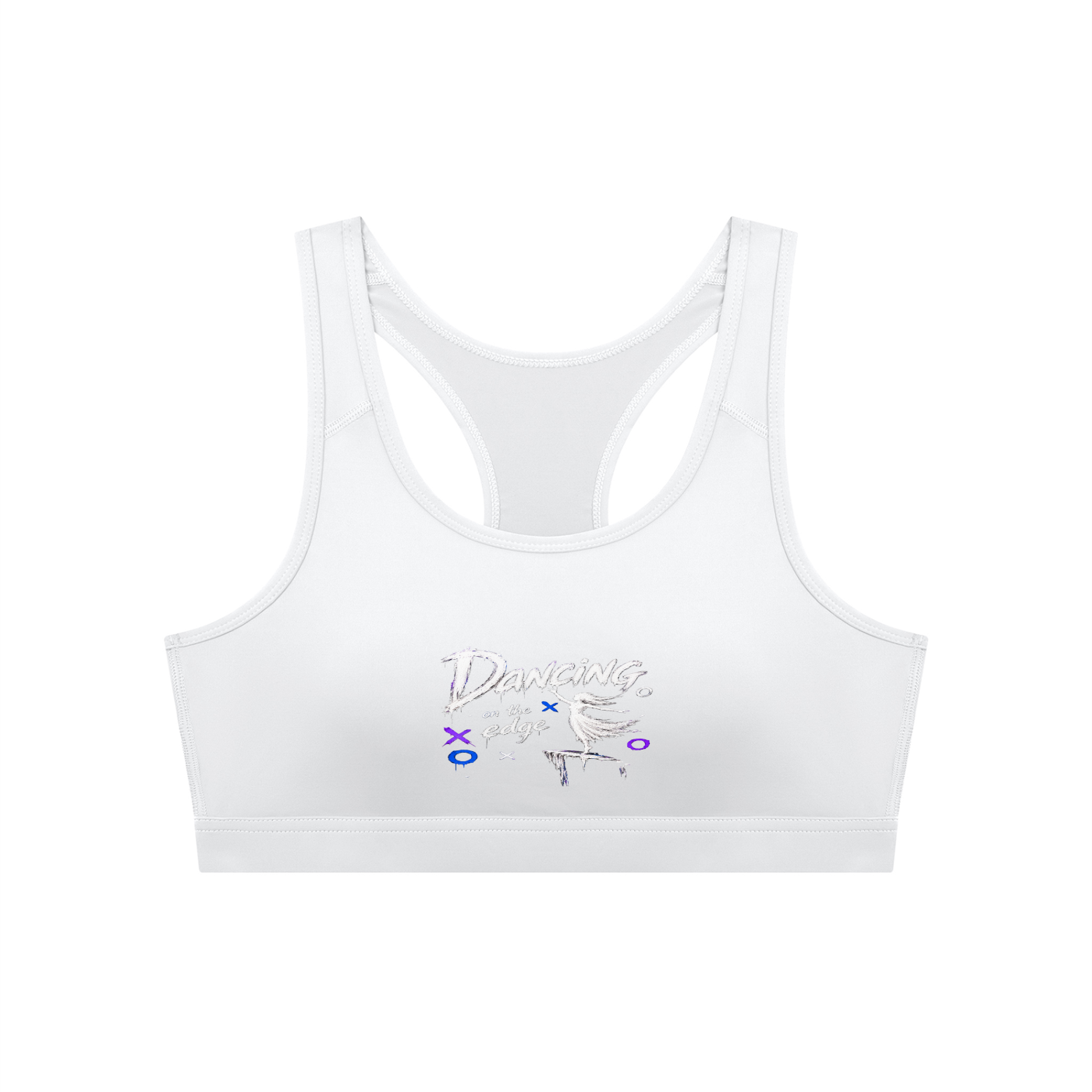 No Co. Dancing on the Edge Sports Bra | Graphic Racerback Activewear Bra