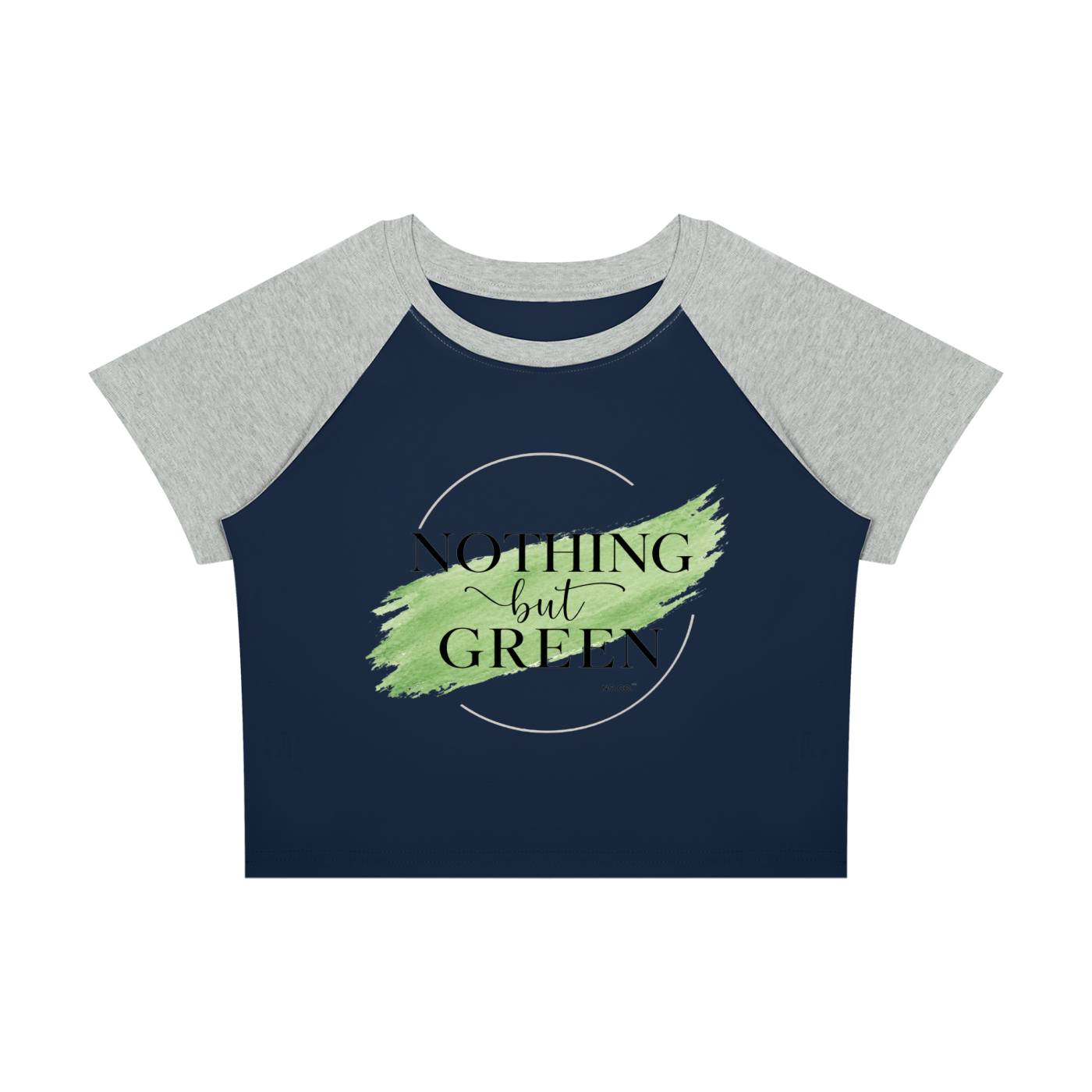 Nothing but Green Raglan Crop Tee | No Co. Minimal Streetwear