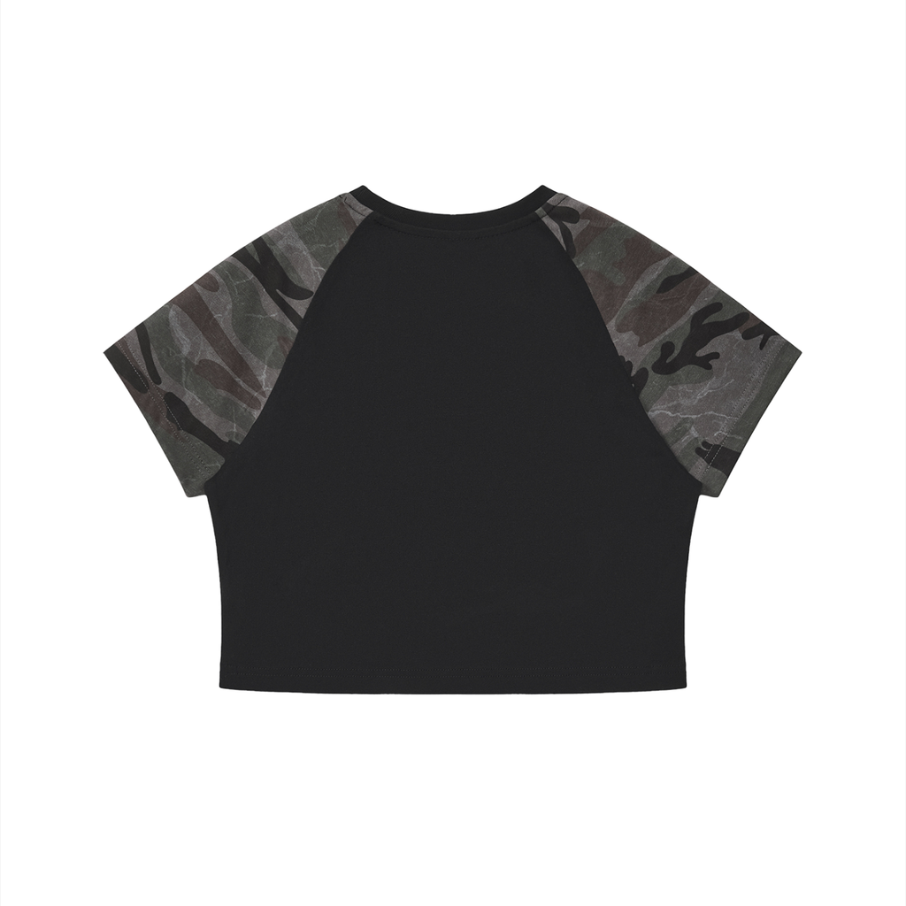 Never Needed Camo Crop Tee