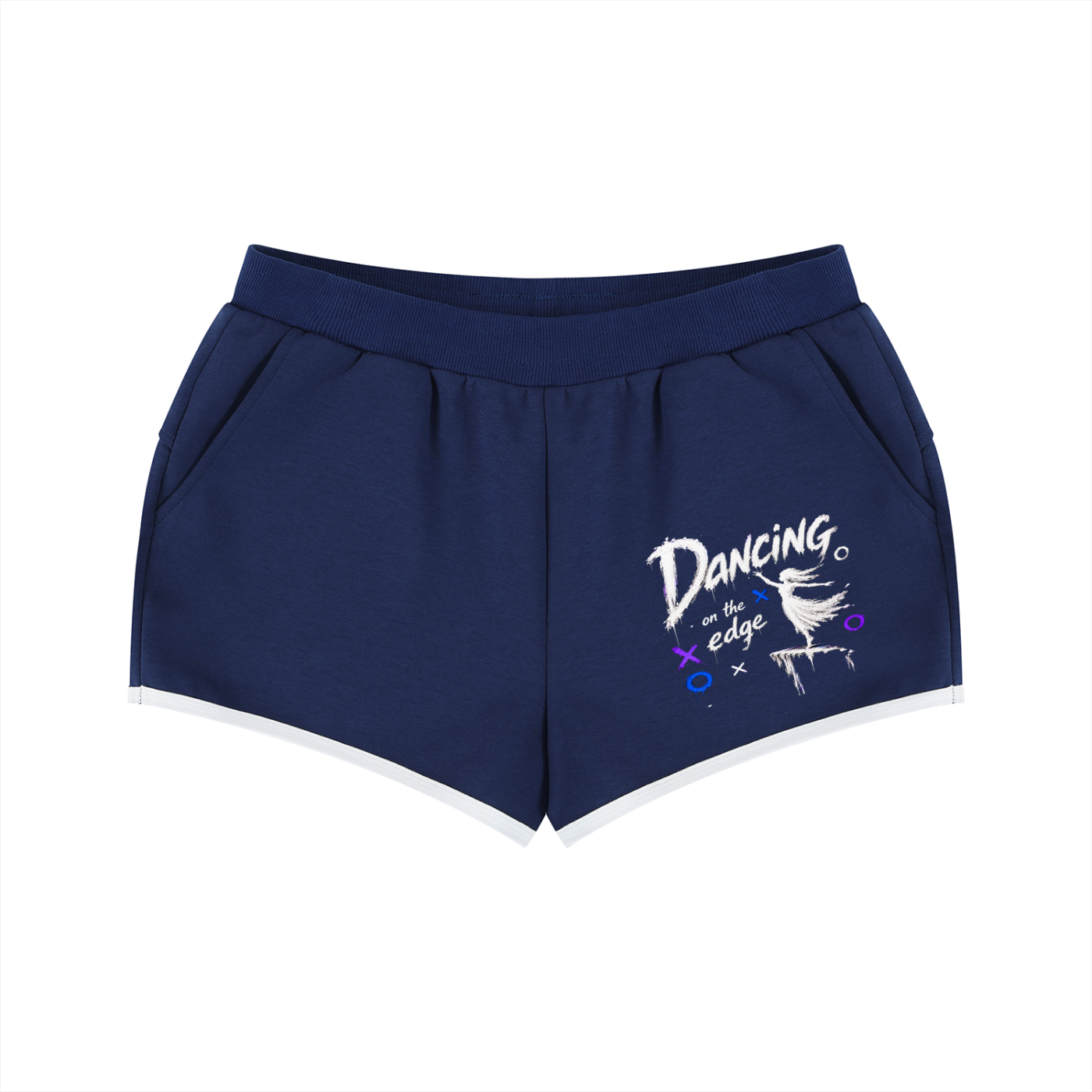 No Co. Dancing on the Edge Women's Shorts | Streetwear Lounge Shorts | Graphic Shorts