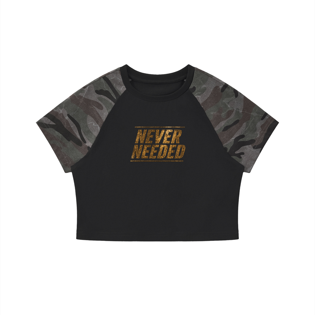Never Needed Camo Crop Tee