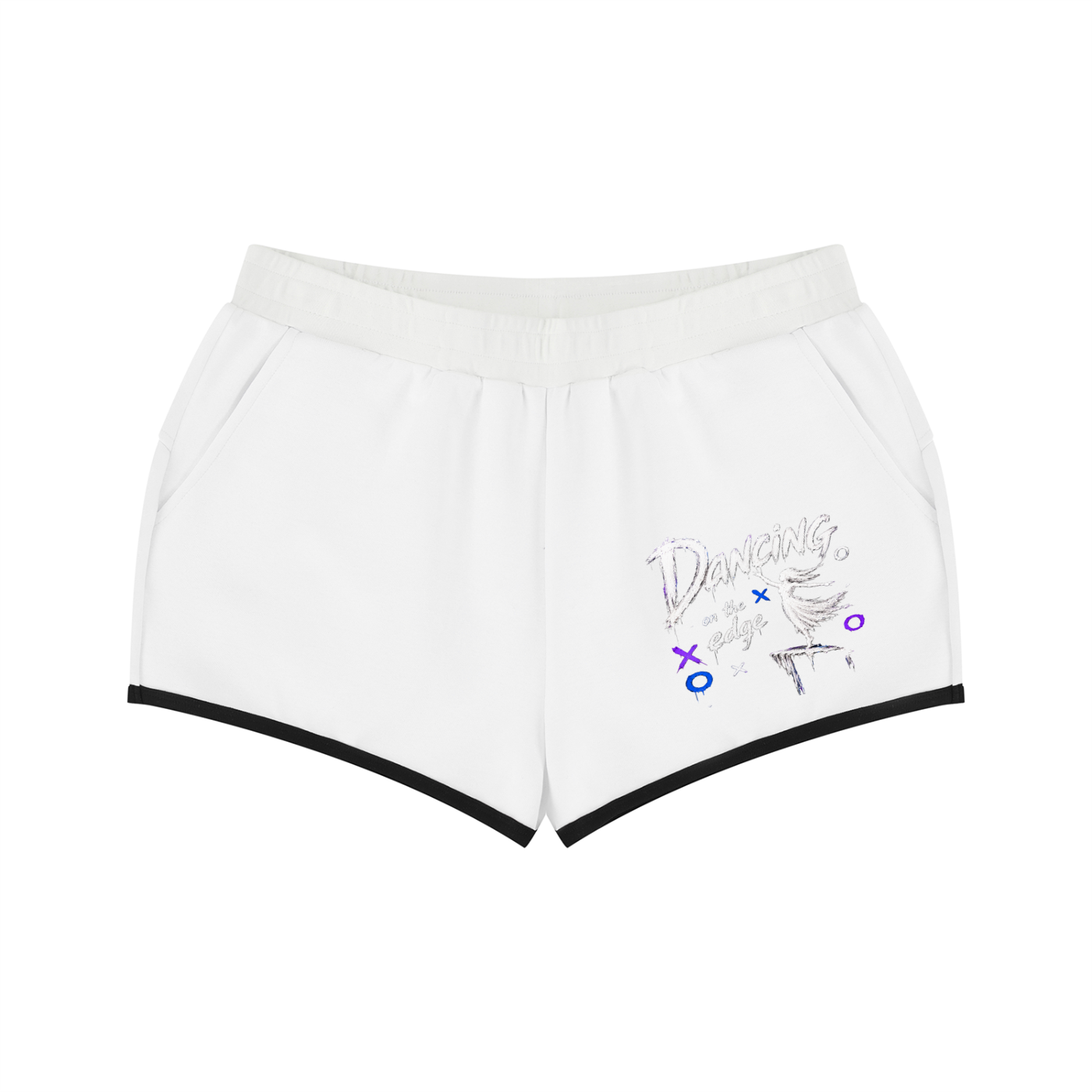 No Co. Dancing on the Edge Women's Shorts | Streetwear Lounge Shorts | Graphic Shorts
