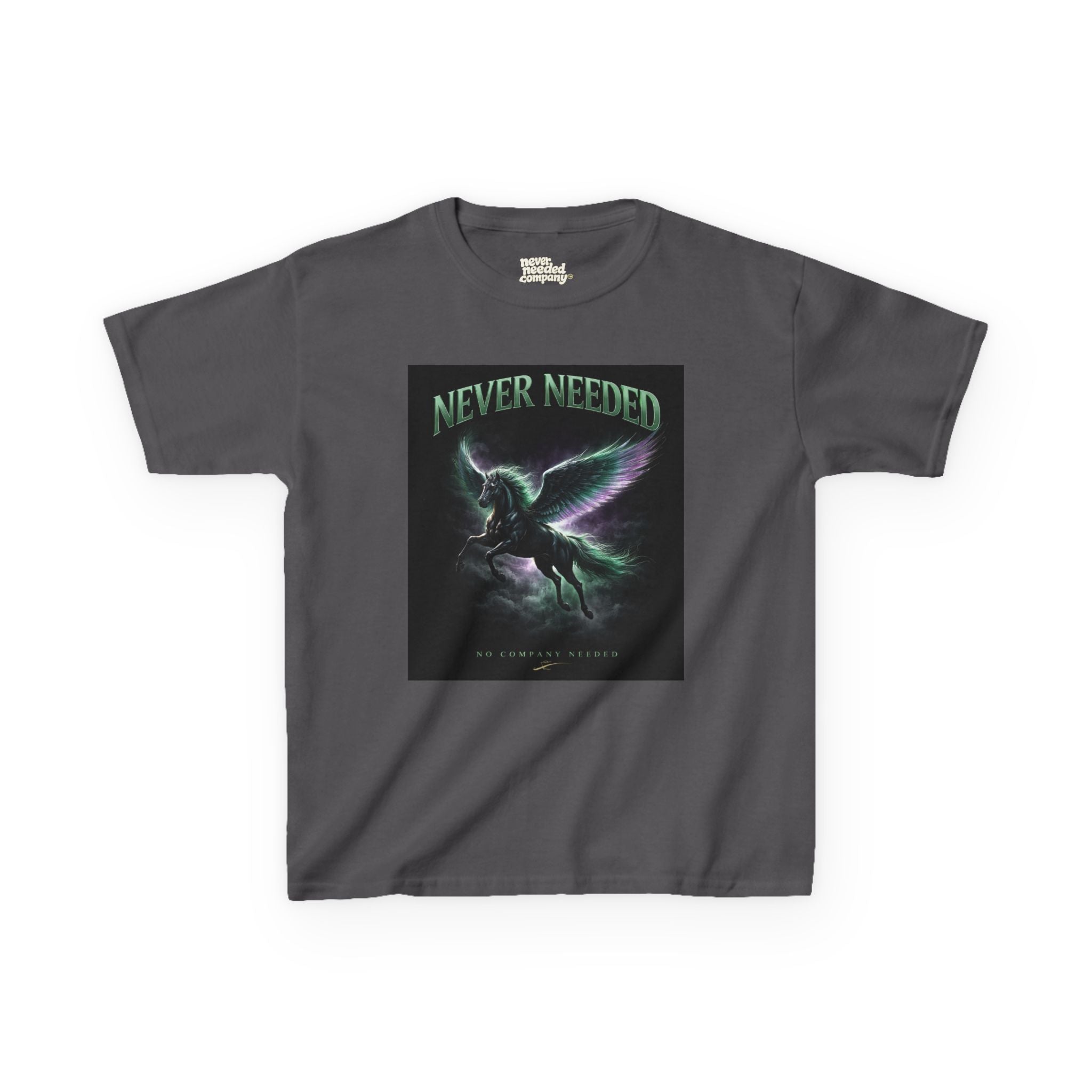 Never Needed Pegasus Kids Tee — “No Company Needed”