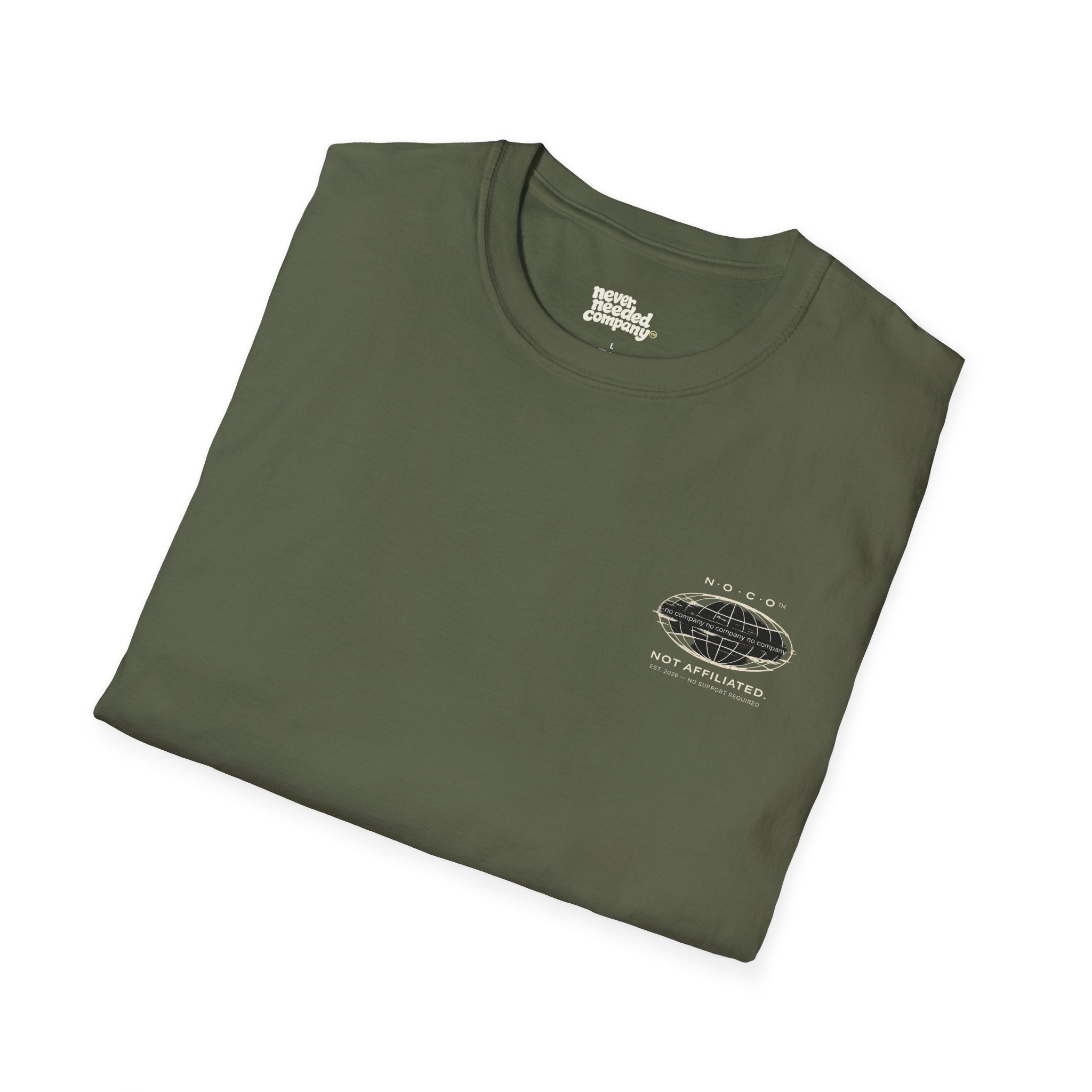 No Co™ “Not Affiliated” Mini Globe Tee (Stealth Edition)