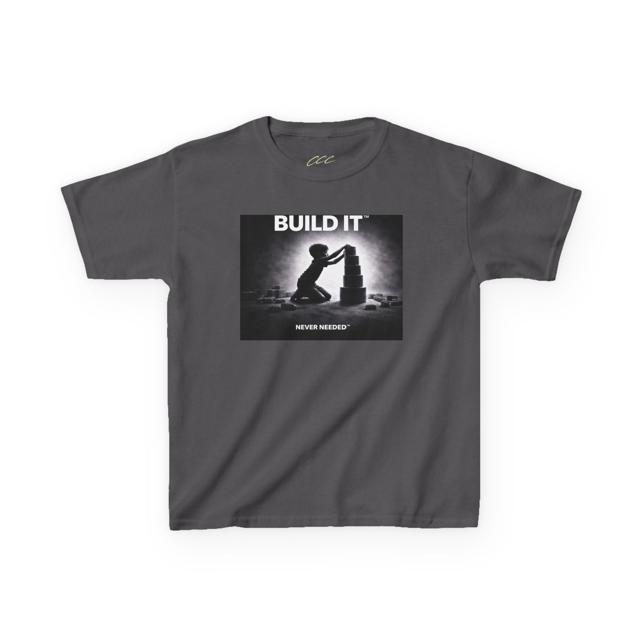 Never Needed™ “Build It” Tee — Kids Edition (Drop 04)