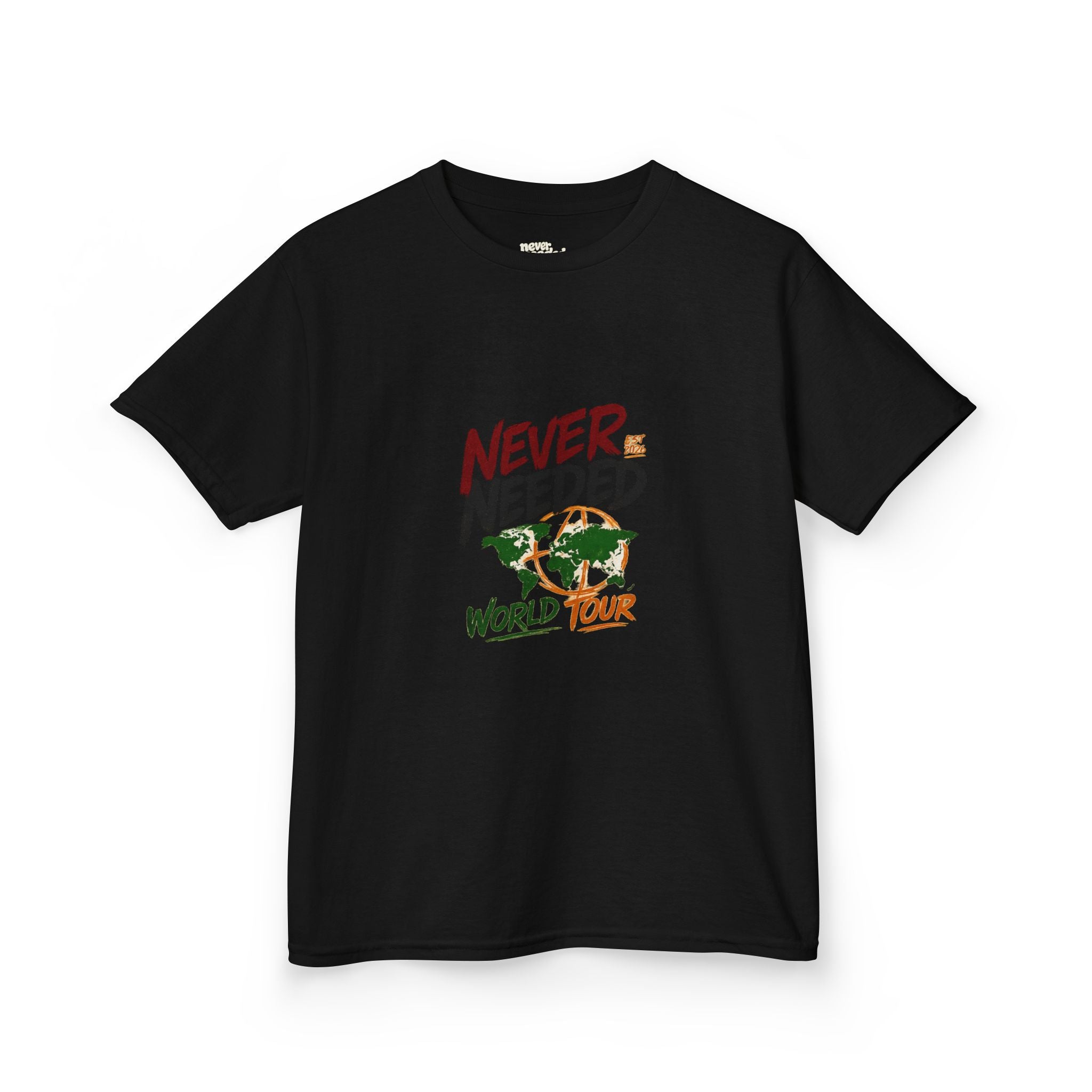 Never Needed™ Youth World Tour Tee — EST 2026