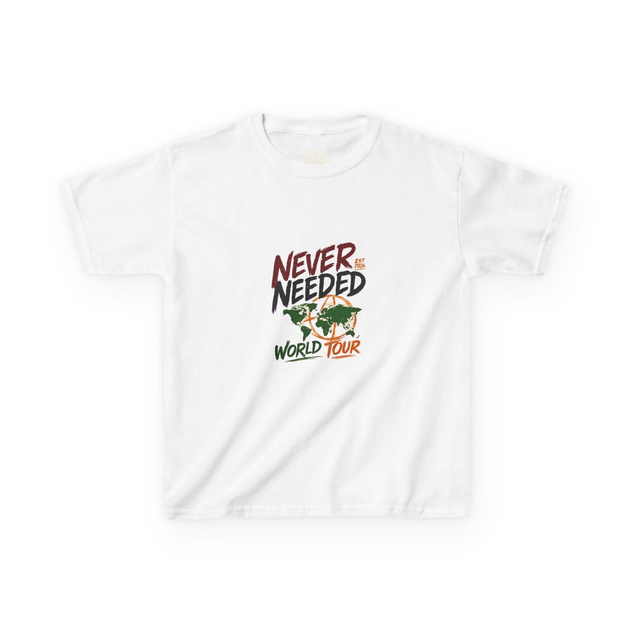 Never Needed™ Youth World Tour Tee — EST 2026