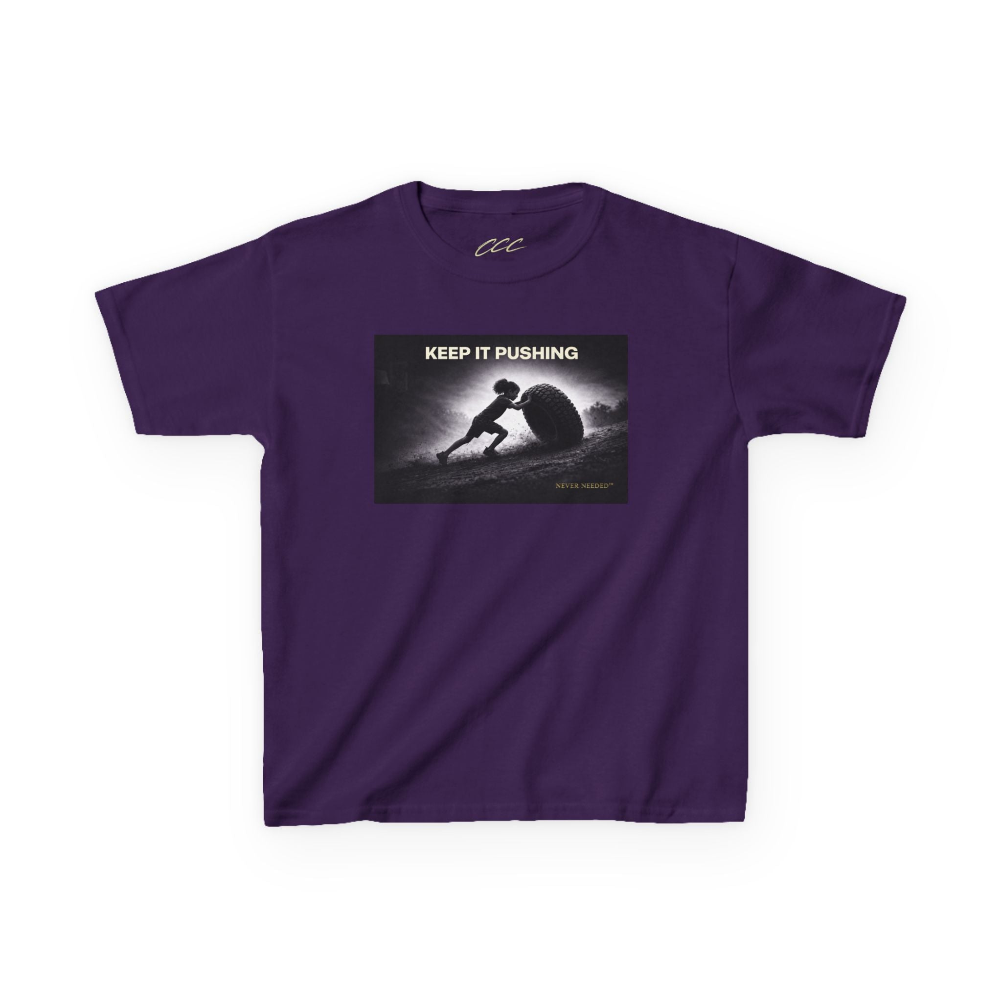 Never Needed™ “Keep It Pushing” Tee — Kids Edition (Drop 04)