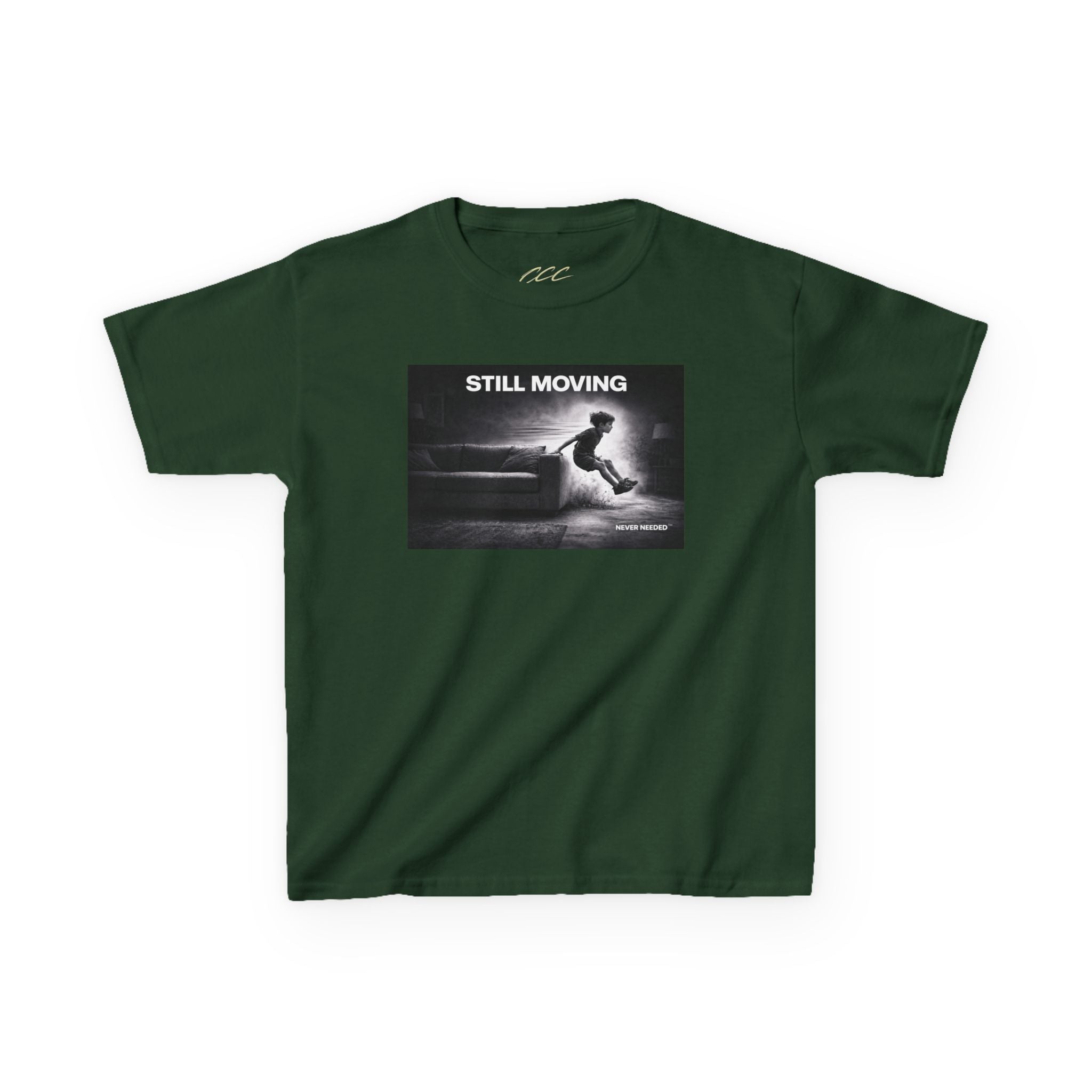 Never Needed™ “Still Moving” Tee — Kids Edition (Drop 04)
