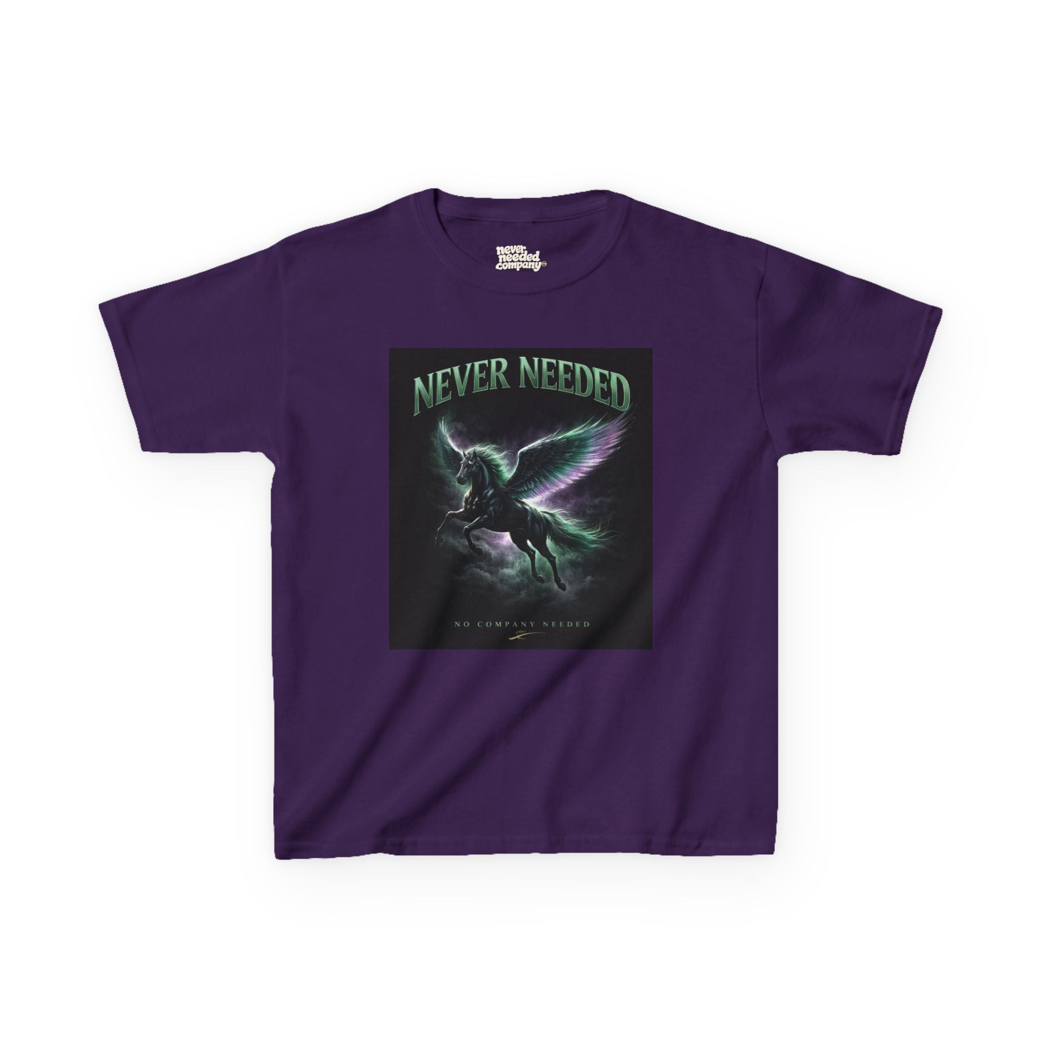 Never Needed Pegasus Kids Tee — “No Company Needed”