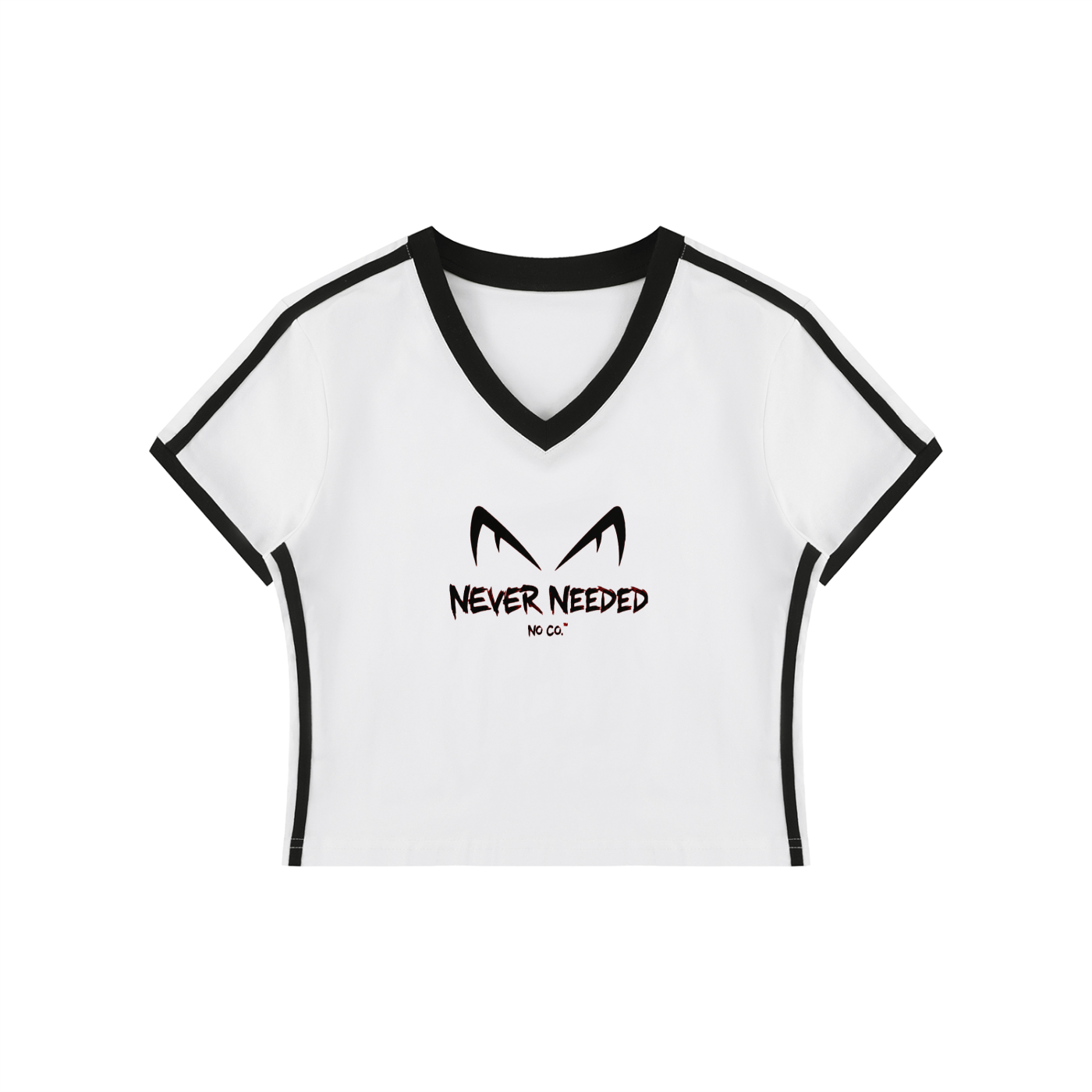 Never Needed V-Neck Crop Tee | No Co.