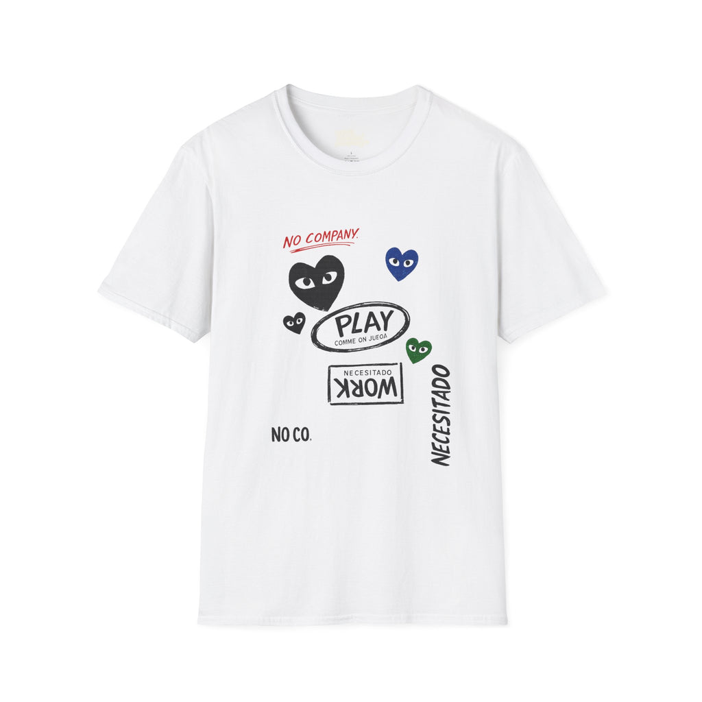 Never Needed™ — Play / Work Heart Tee (Black Edition)