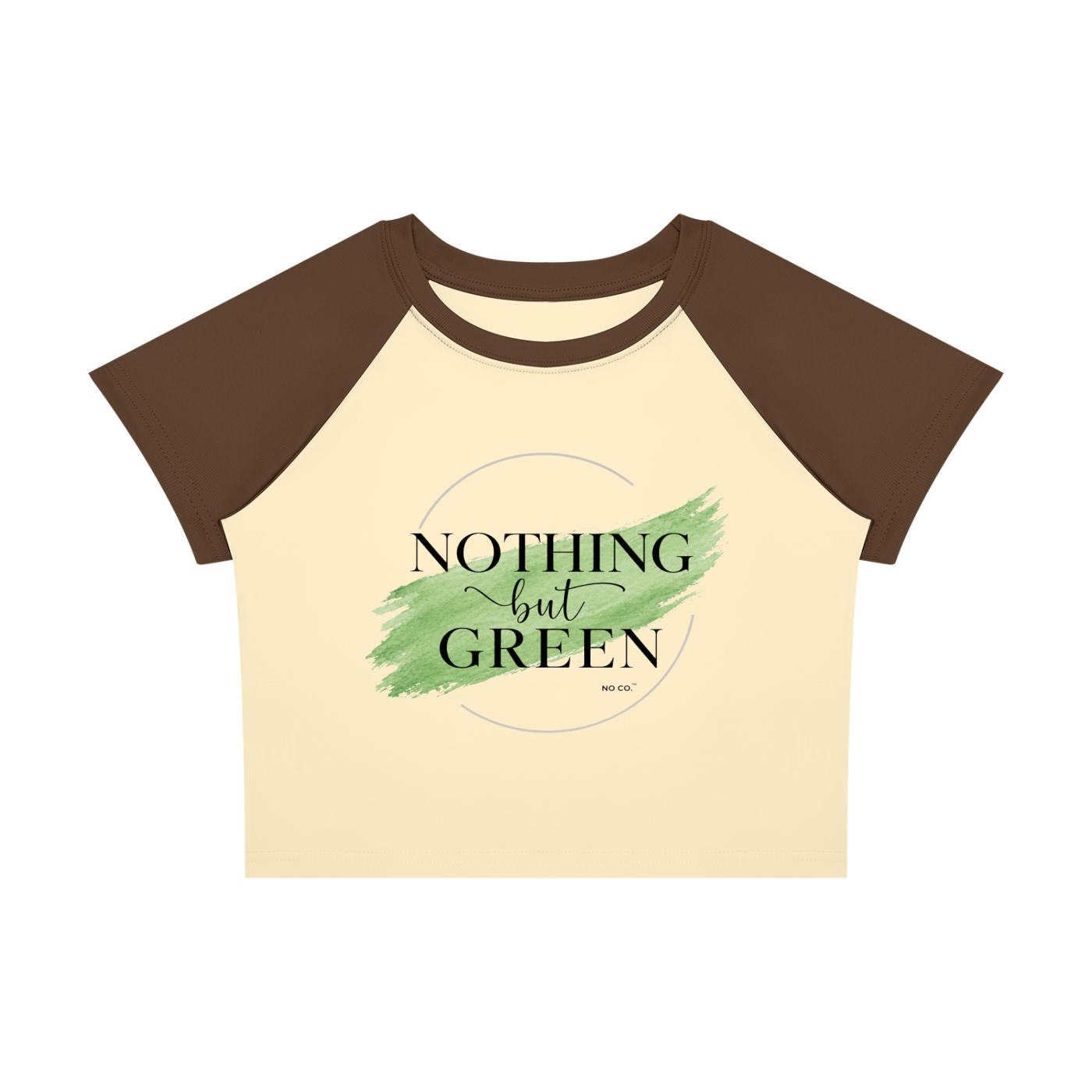 Nothing but Green Raglan Crop Tee | No Co. Minimal Streetwear