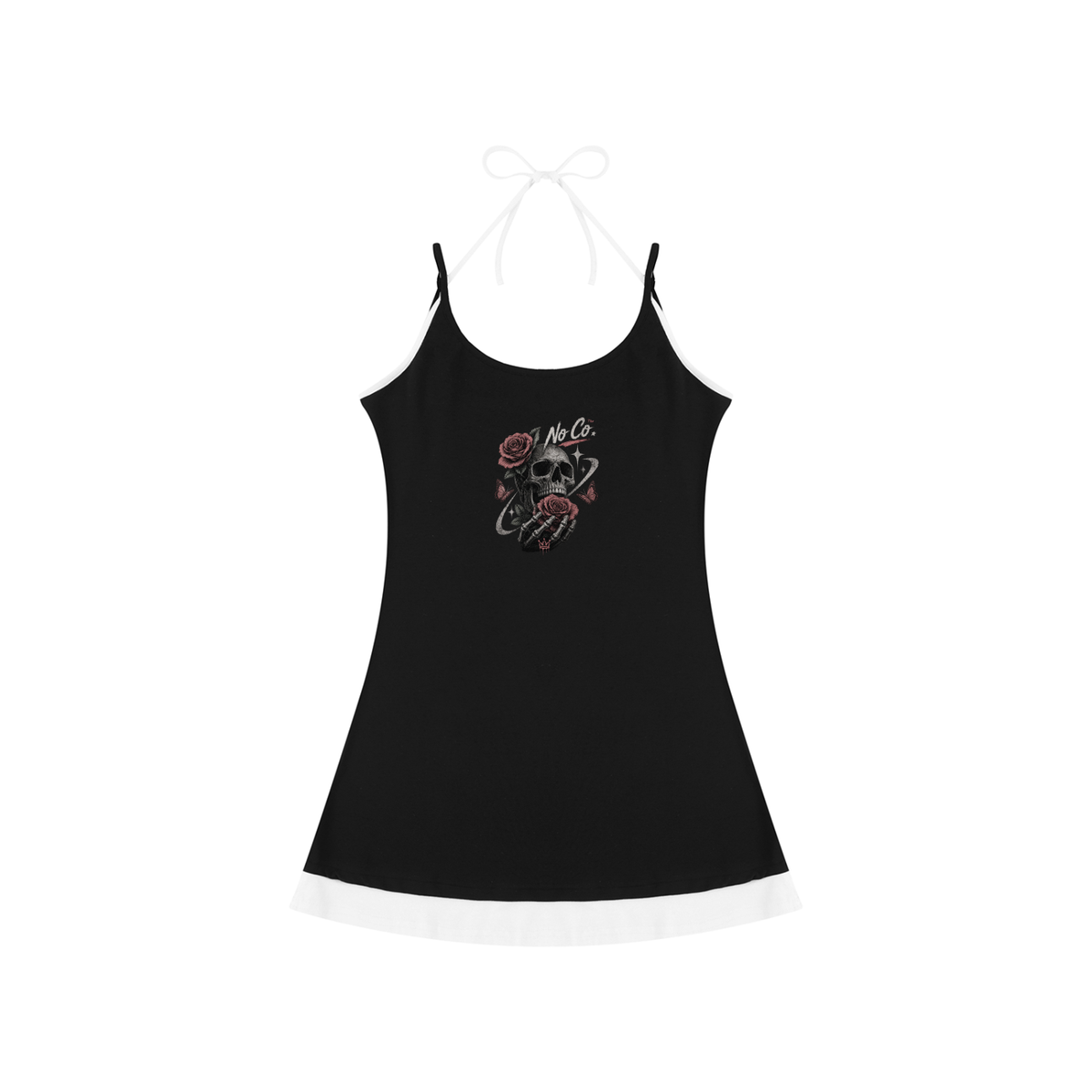 No Co. Skull & Roses Mini Dress | Gothic Streetwear