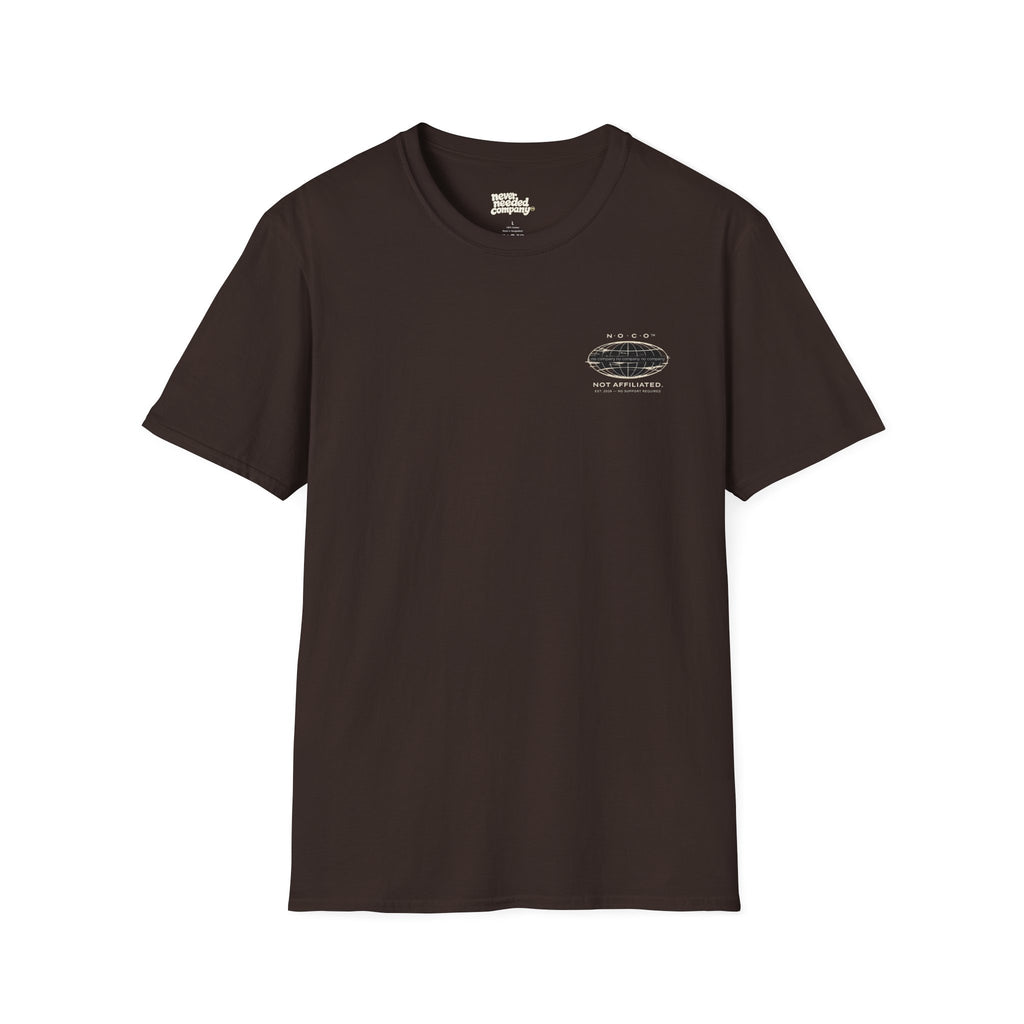 No Co™ “Not Affiliated” Mini Globe Tee (Stealth Edition)