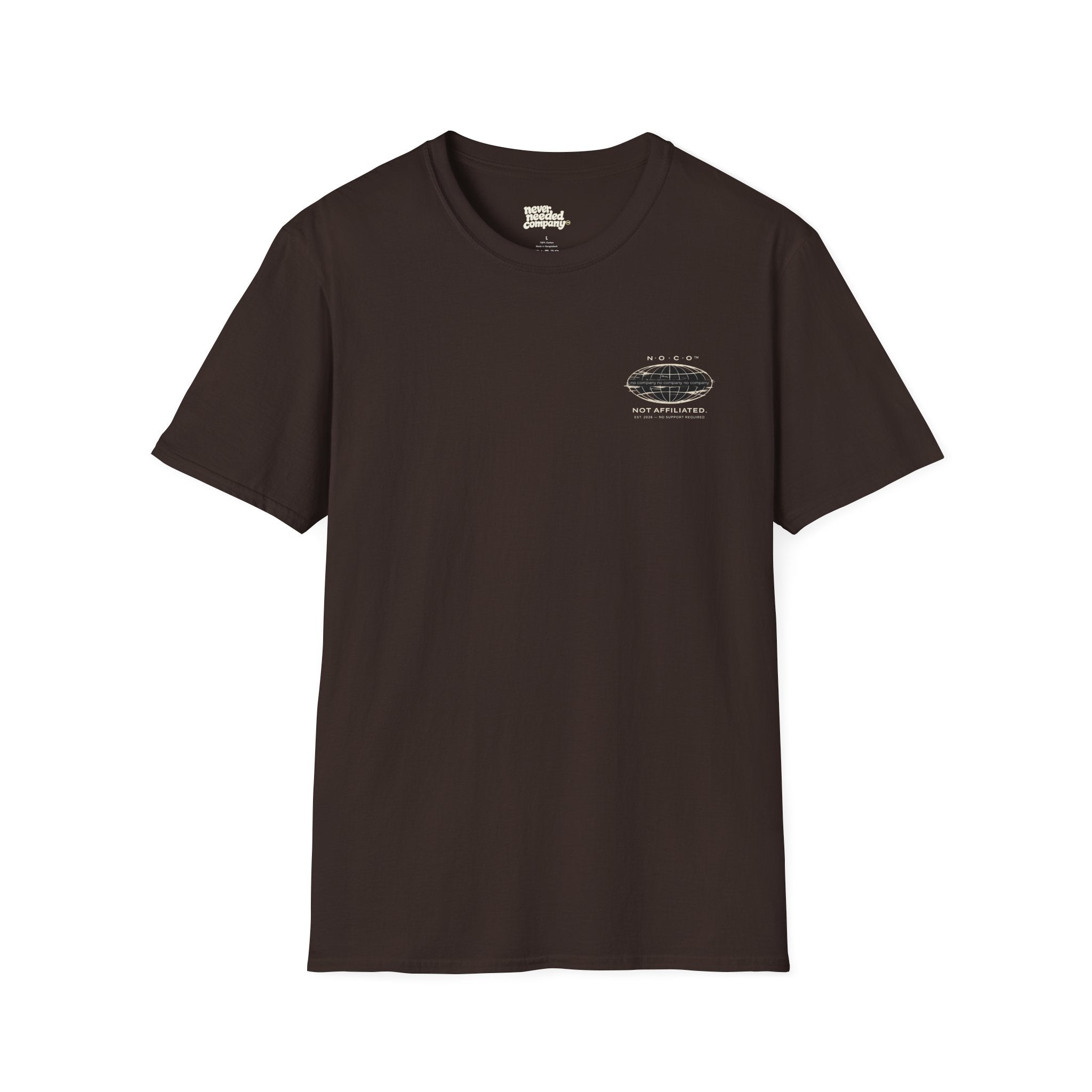 No Co™ “Not Affiliated” Mini Globe Tee (Stealth Edition)