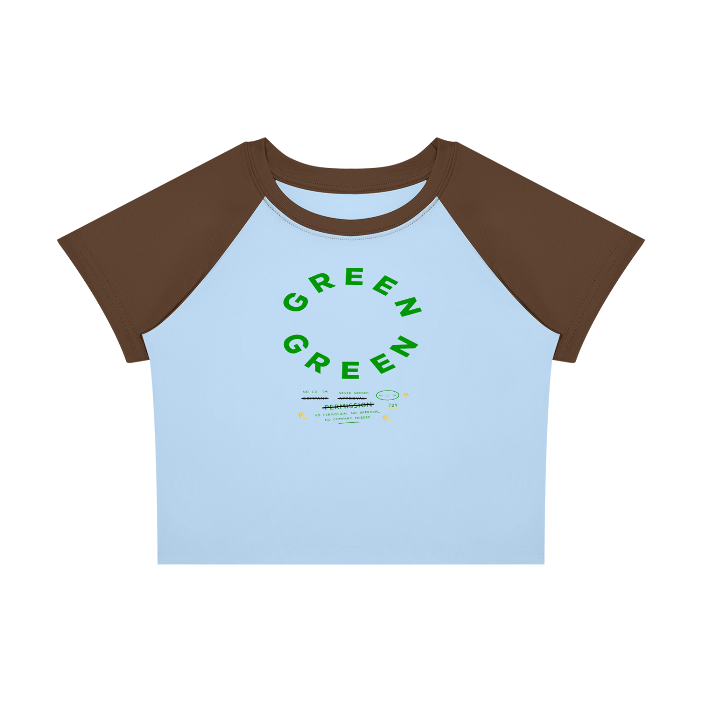 Green "Plugged" Circle Raglan Tee | Never Needed Company