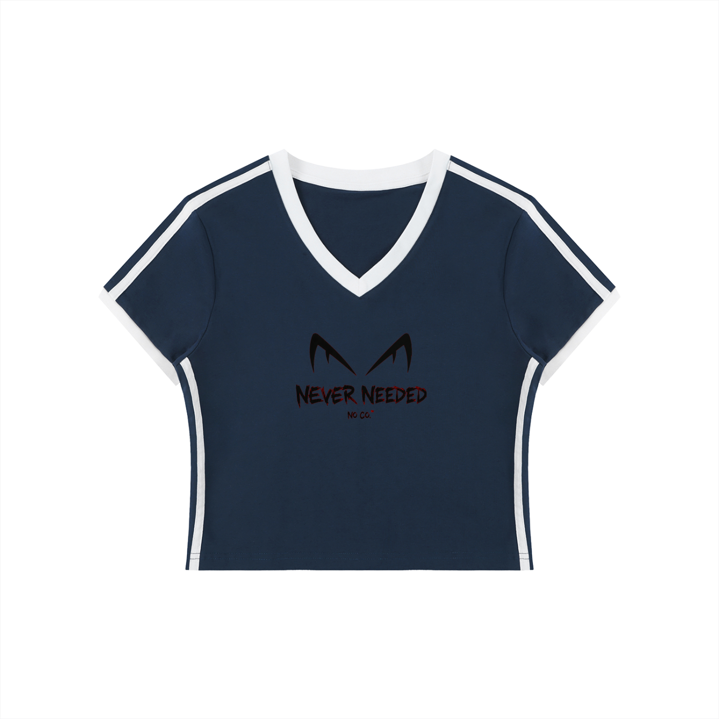 Never Needed V-Neck Crop Tee | No Co.
