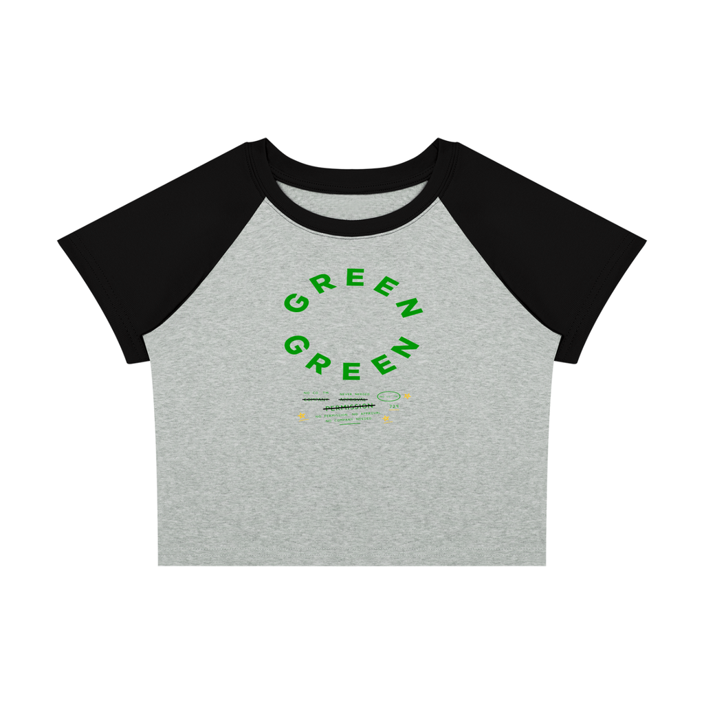 Green "Plugged" Circle Raglan Tee | Never Needed Company