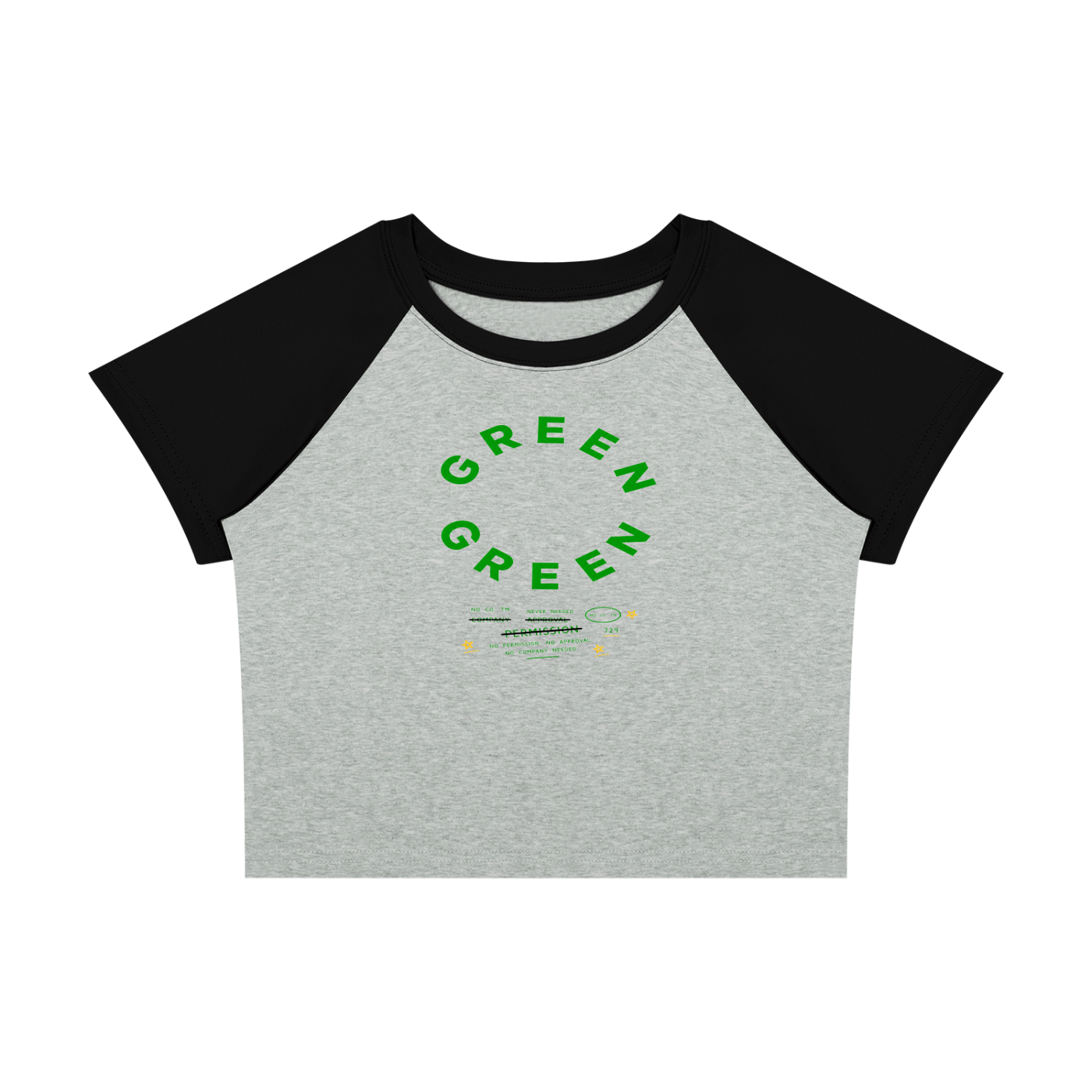 Green "Plugged" Circle Raglan Tee | Never Needed Company