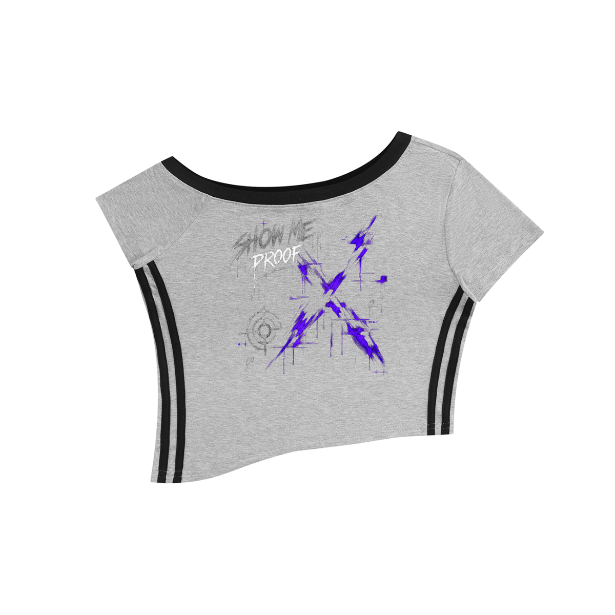 Show Me Proof Purple Static Crop Tee | No Co.