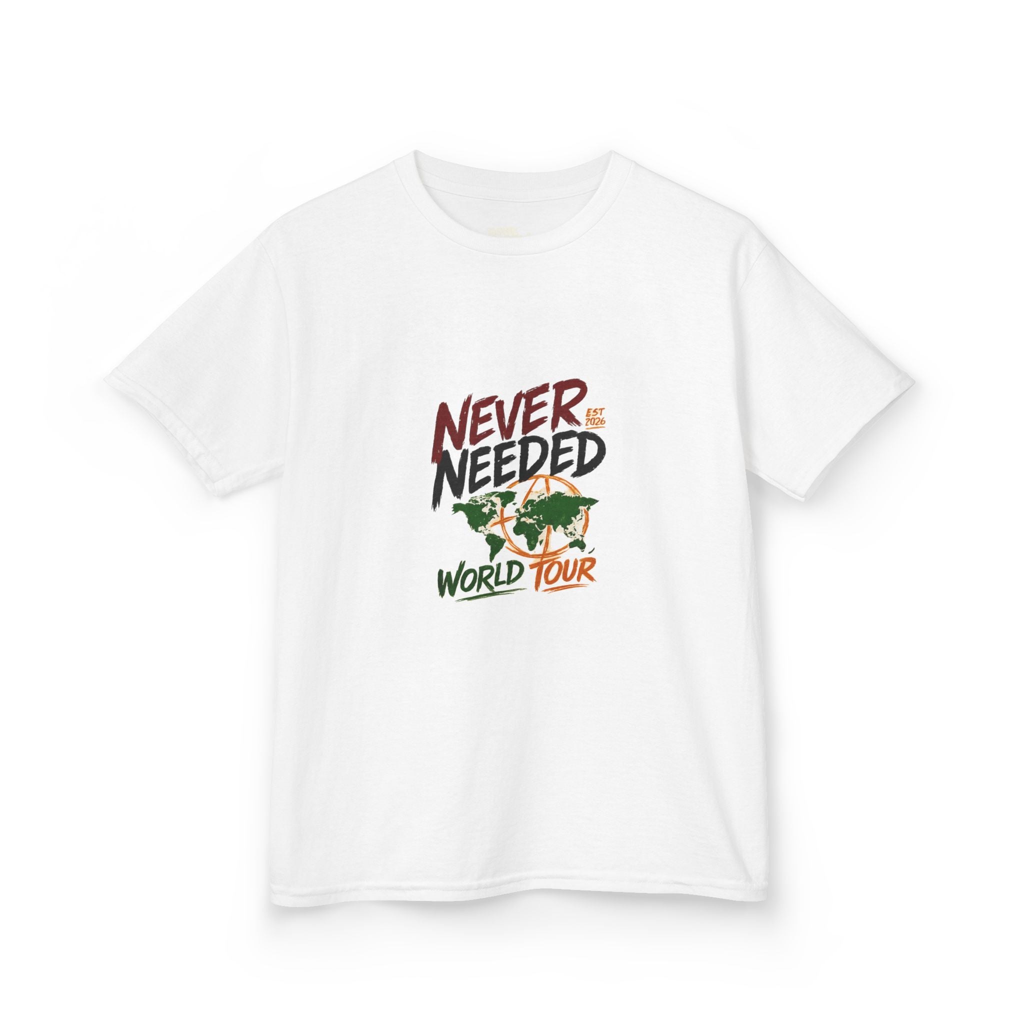 Never Needed™ Youth World Tour Tee — EST 2026