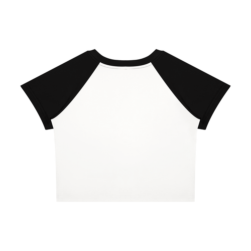 Green Distressed Graphic Raglan Crop Tee | No Co. Streetwear