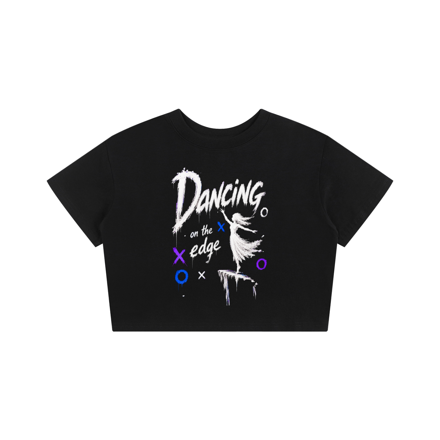 No Co. Dancing on the Edge Crop Tee | Streetwear Graphic | Women's Cropped T-Shirt