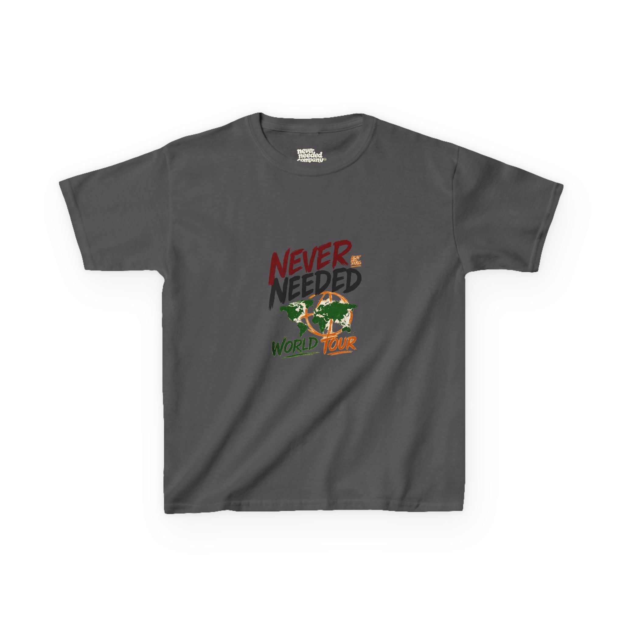 Never Needed™ Youth World Tour Tee — EST 2026