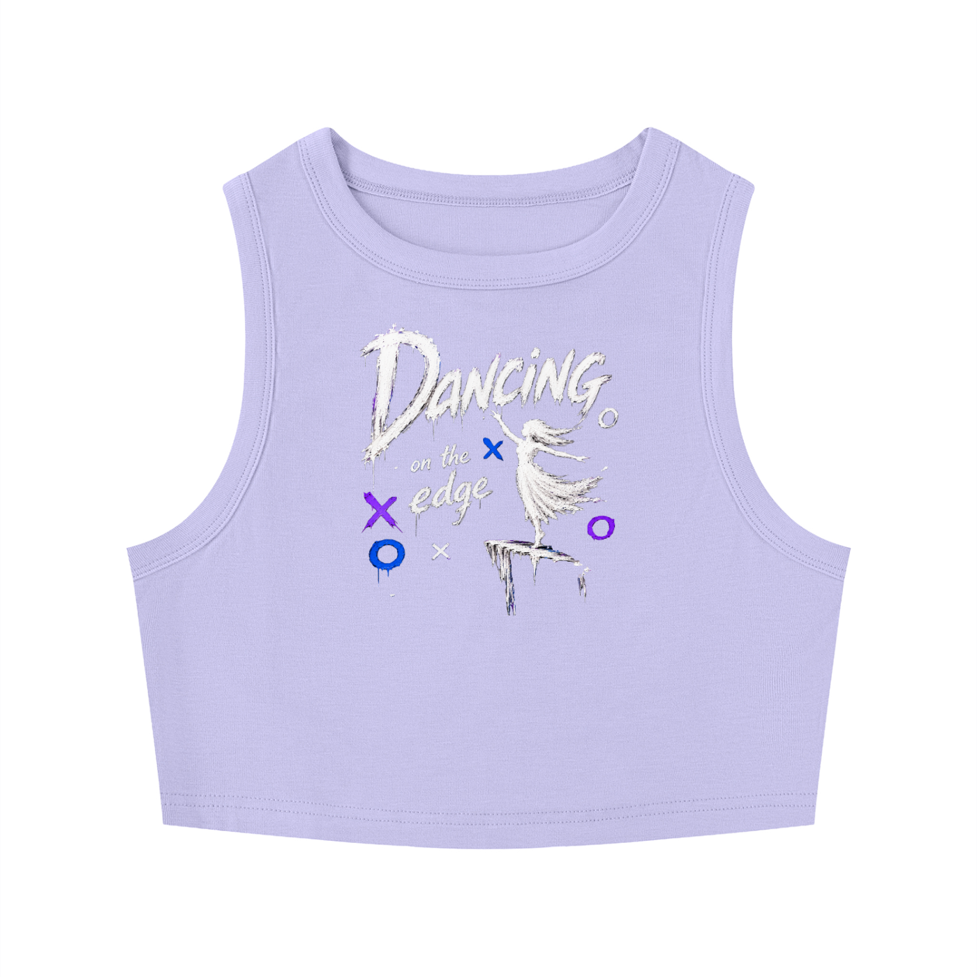 No Co. Dancing on the Edge Women's Crop Tank | Graphic Streetwear Crop Top