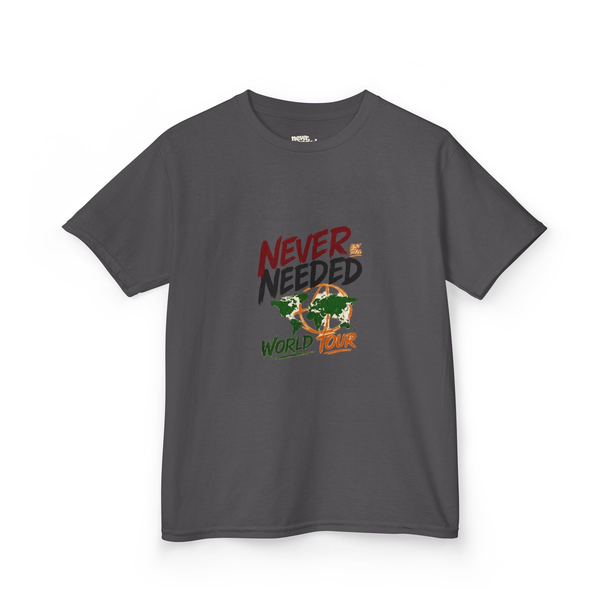 Never Needed™ Youth World Tour Tee — EST 2026