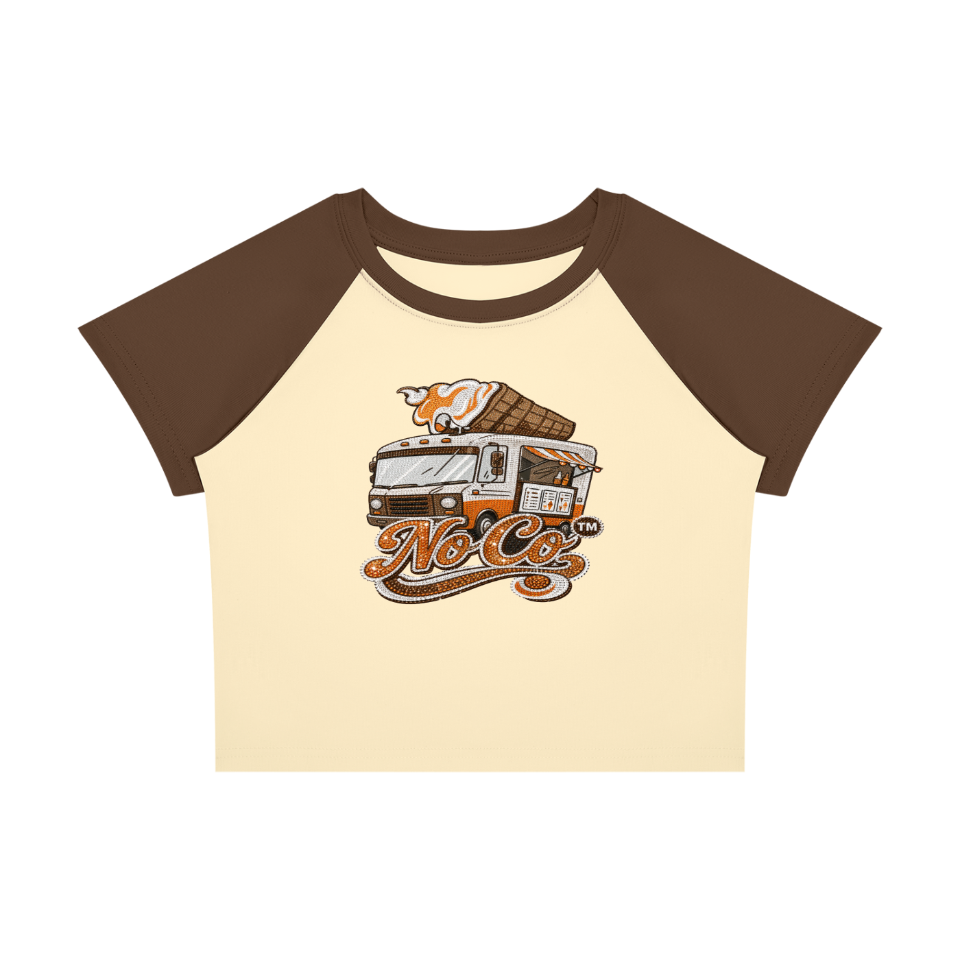 No Co. Ice Cream Truck Raglan Crop Tee | Retro Streetwear Graphic