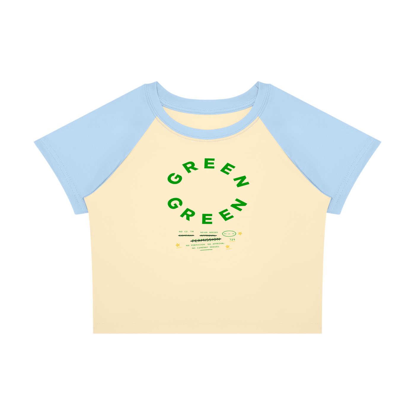 Green "Plugged" Circle Raglan Tee | Never Needed Company