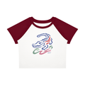 No Co. Alligator Line Art Raglan Crop Tee | Minimal Abstract Streetwear