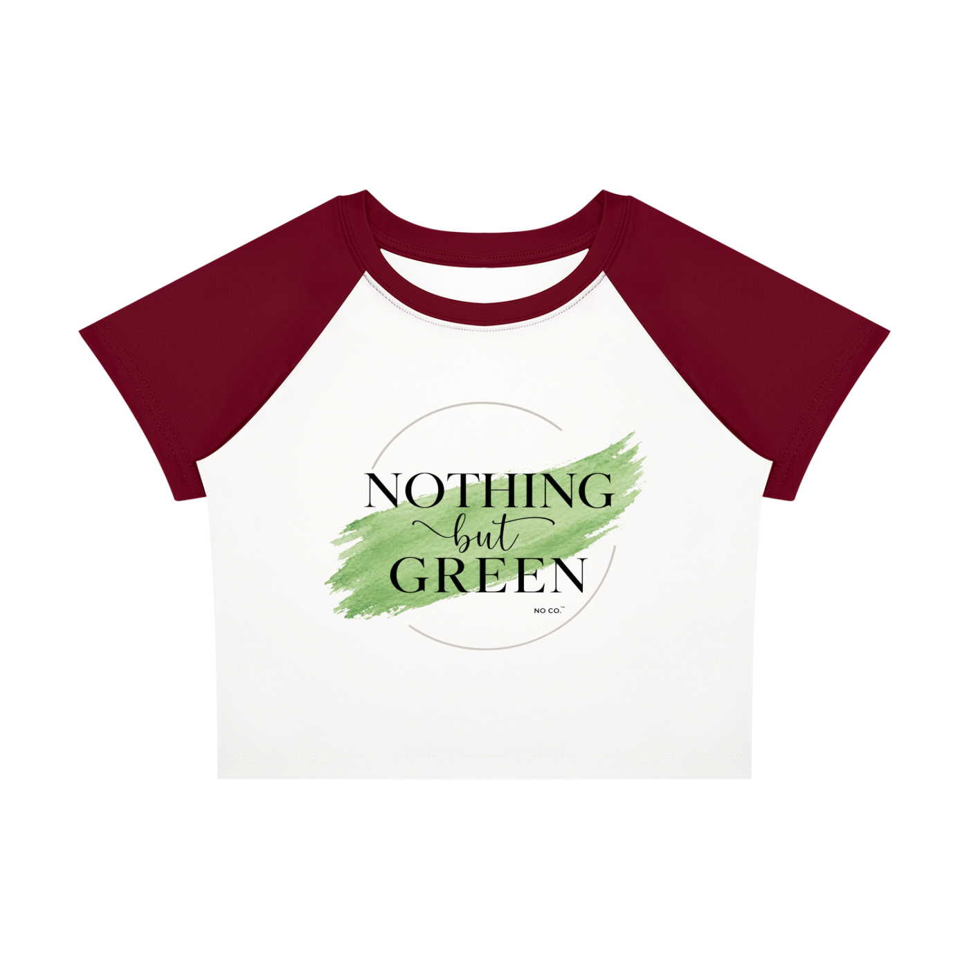 Nothing but Green Raglan Crop Tee | No Co. Minimal Streetwear