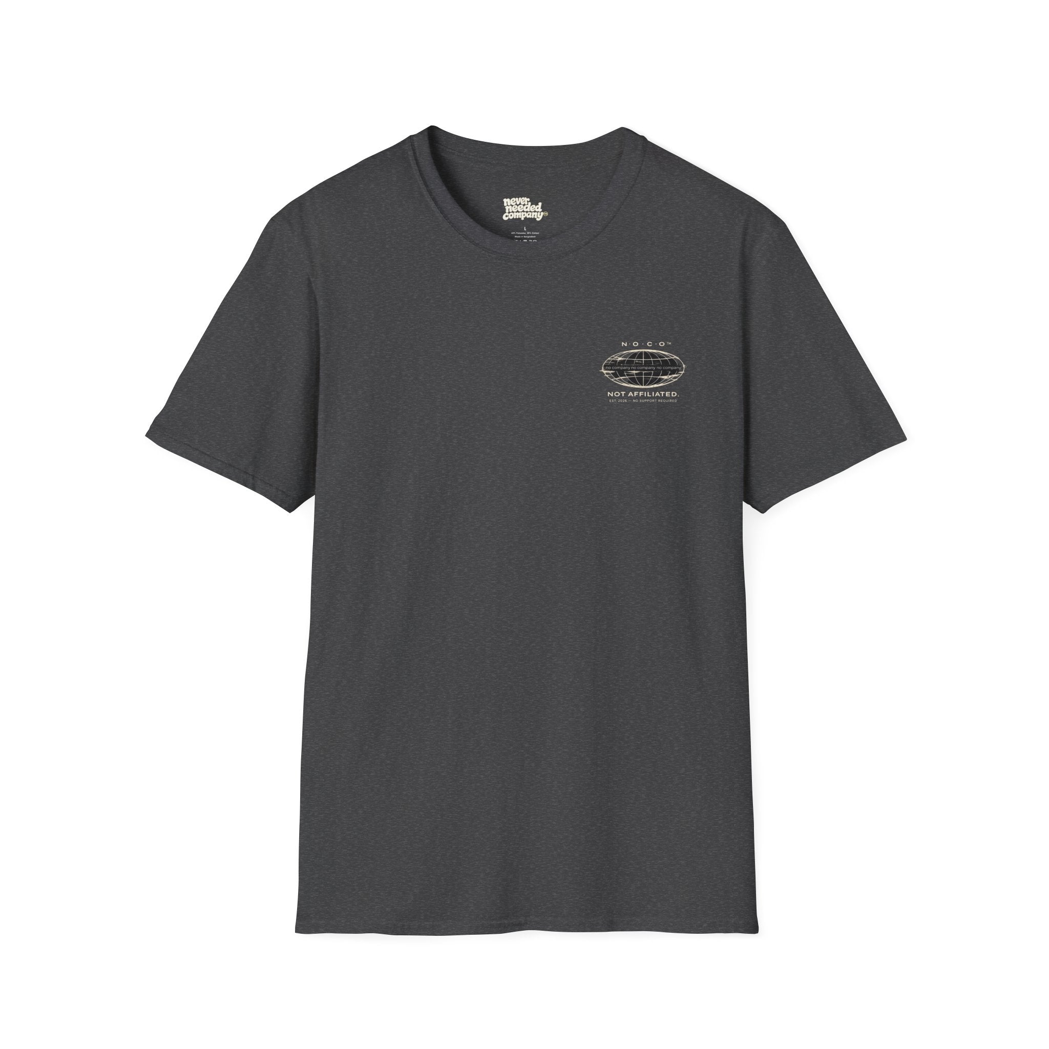 No Co™ “Not Affiliated” Mini Globe Tee (Stealth Edition)