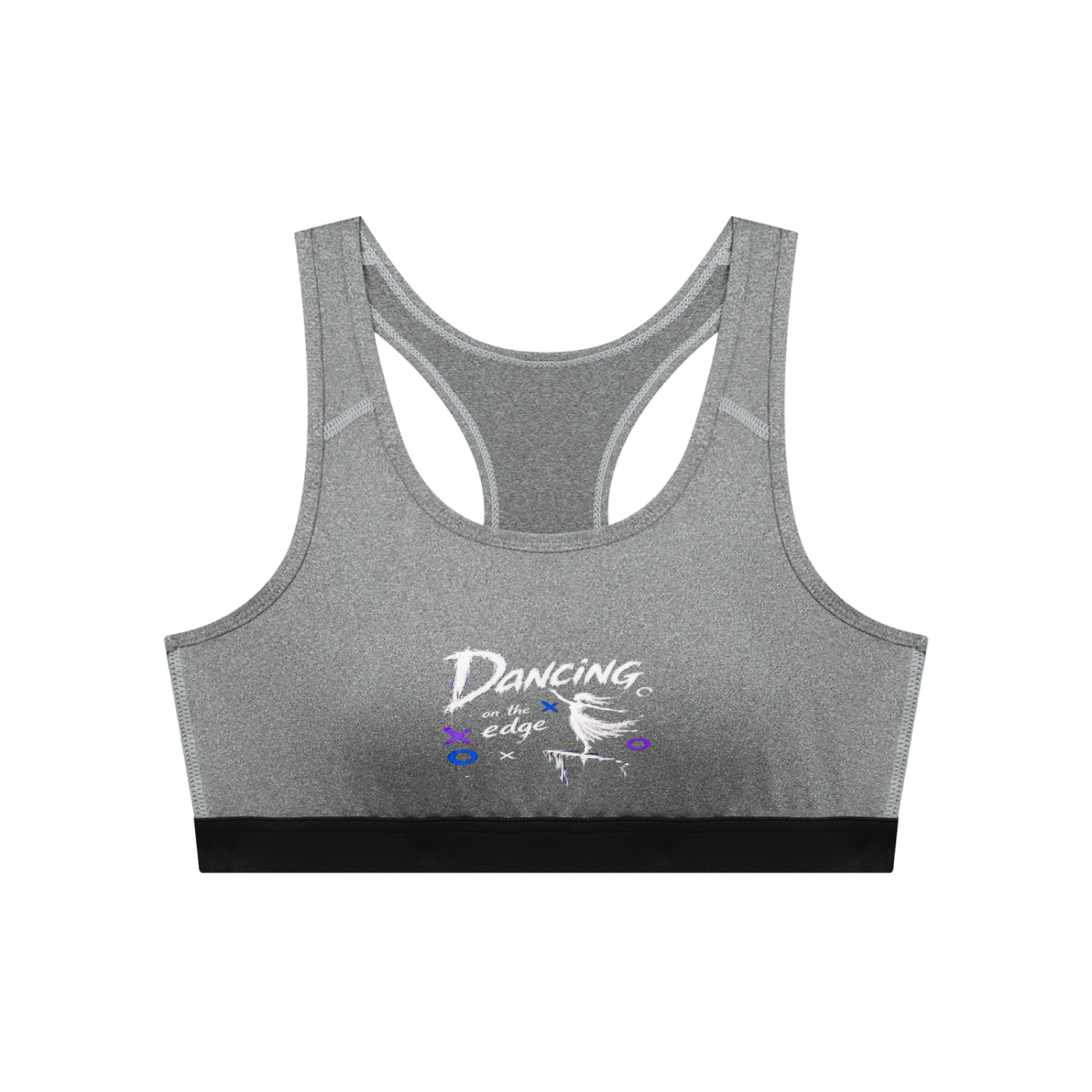 No Co. Dancing on the Edge Sports Bra | Graphic Racerback Activewear Bra