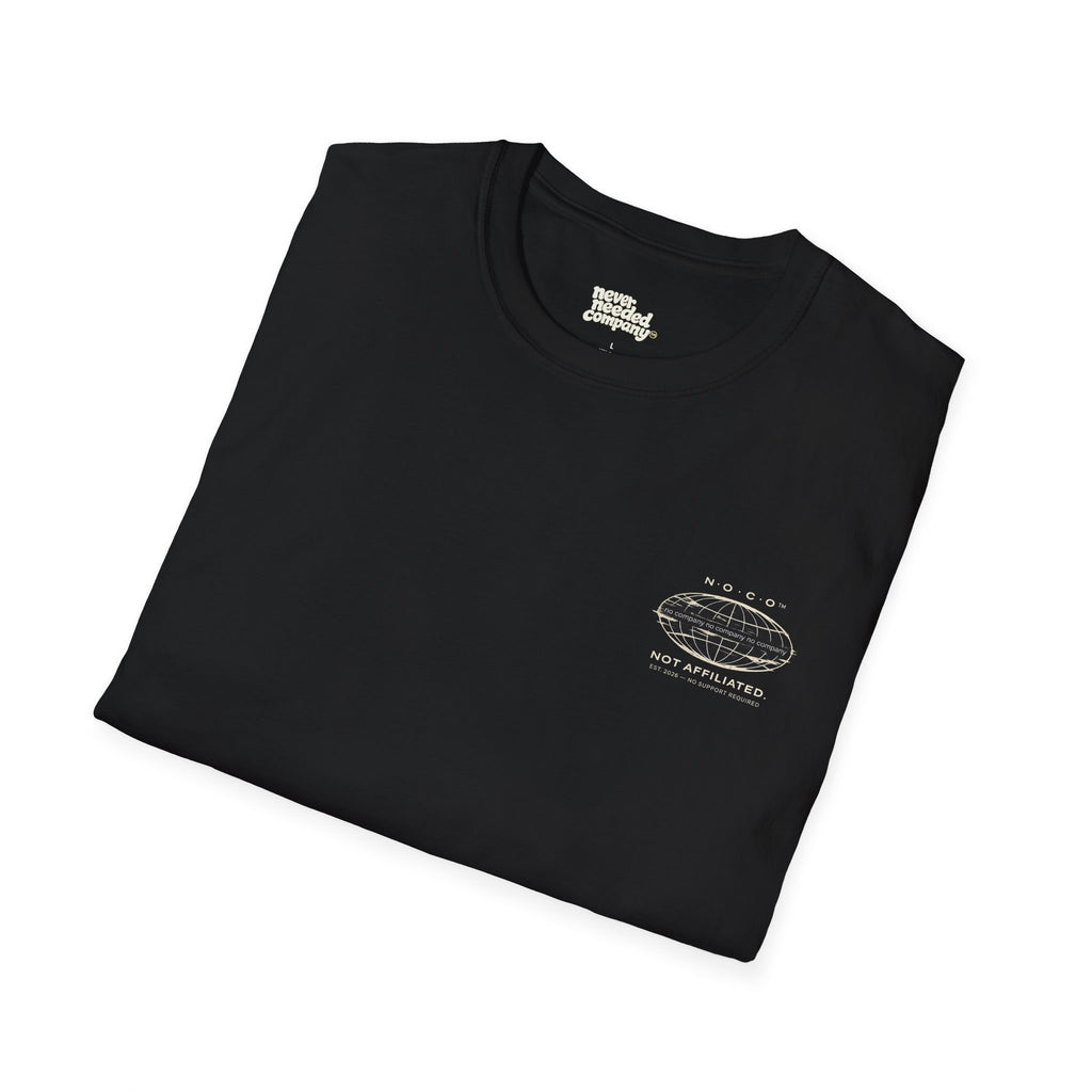 No Co™ “Not Affiliated” Mini Globe Tee (Stealth Edition)