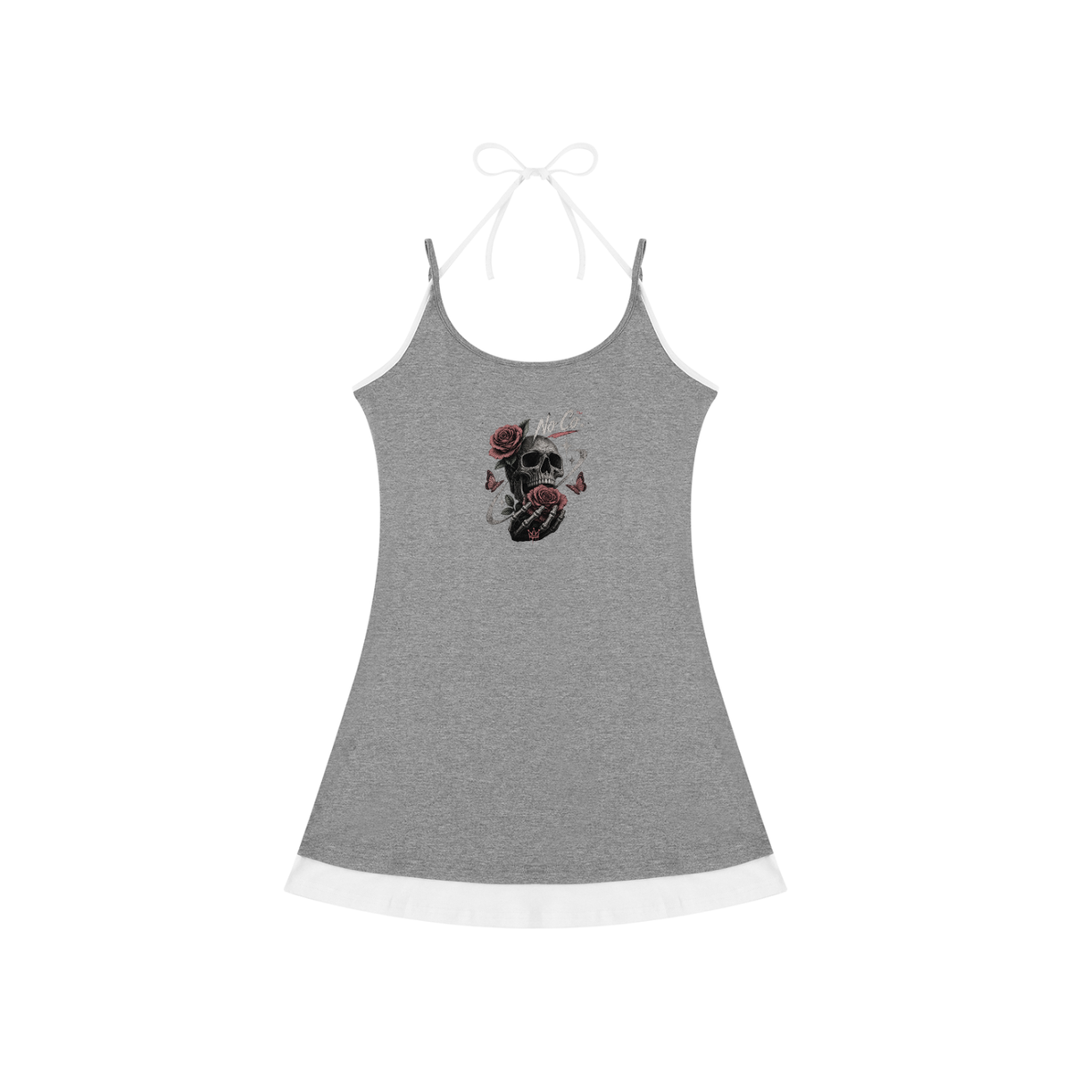 No Co. Skull & Roses Mini Dress | Gothic Streetwear