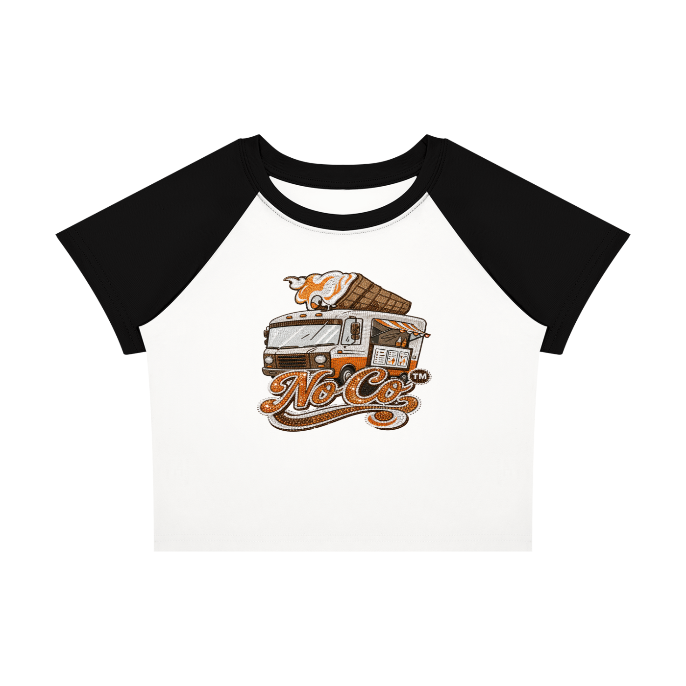 No Co. Ice Cream Truck Raglan Crop Tee | Retro Streetwear Graphic