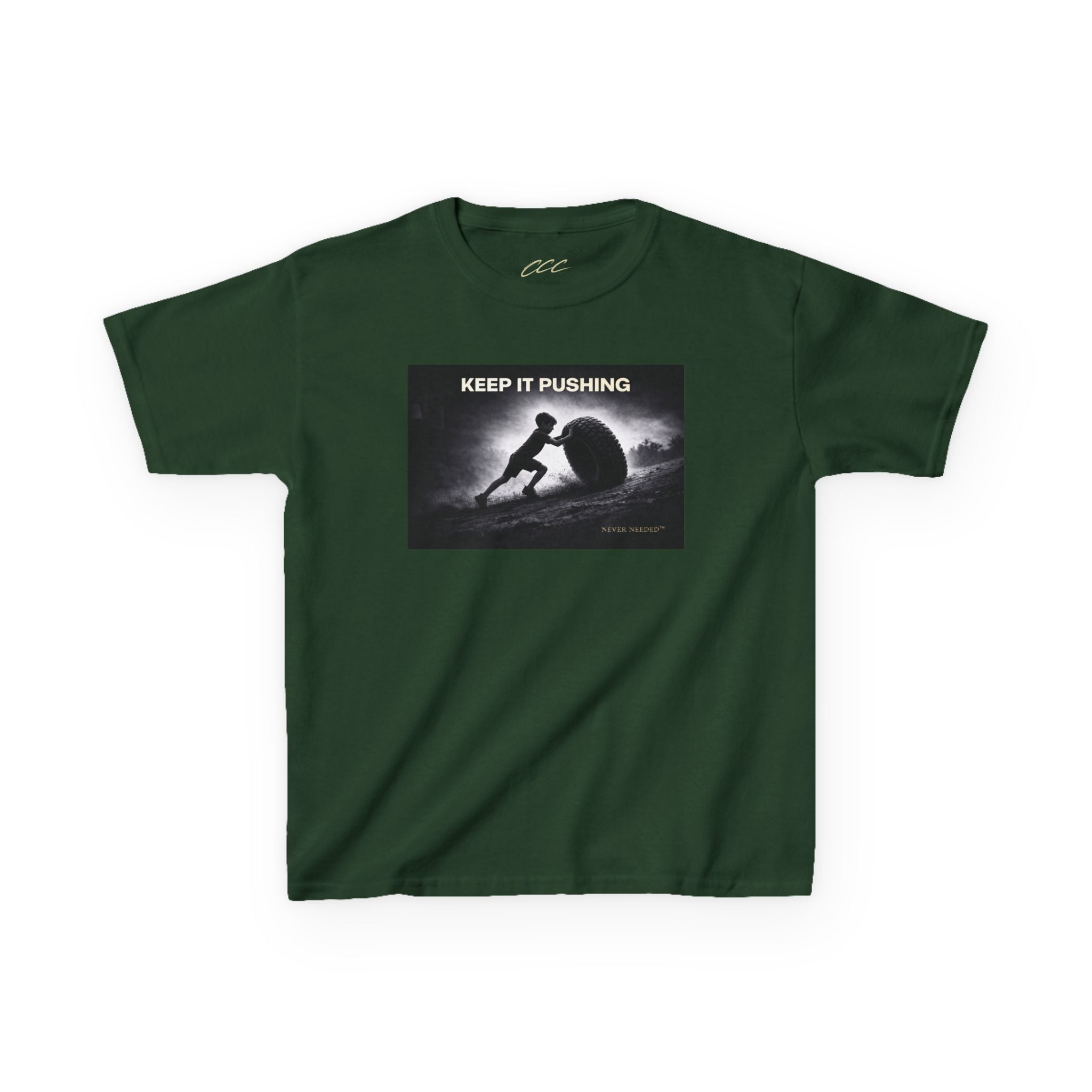 Never Needed™ “Keep It Pushing” Tee — Kids Edition (Drop 04)