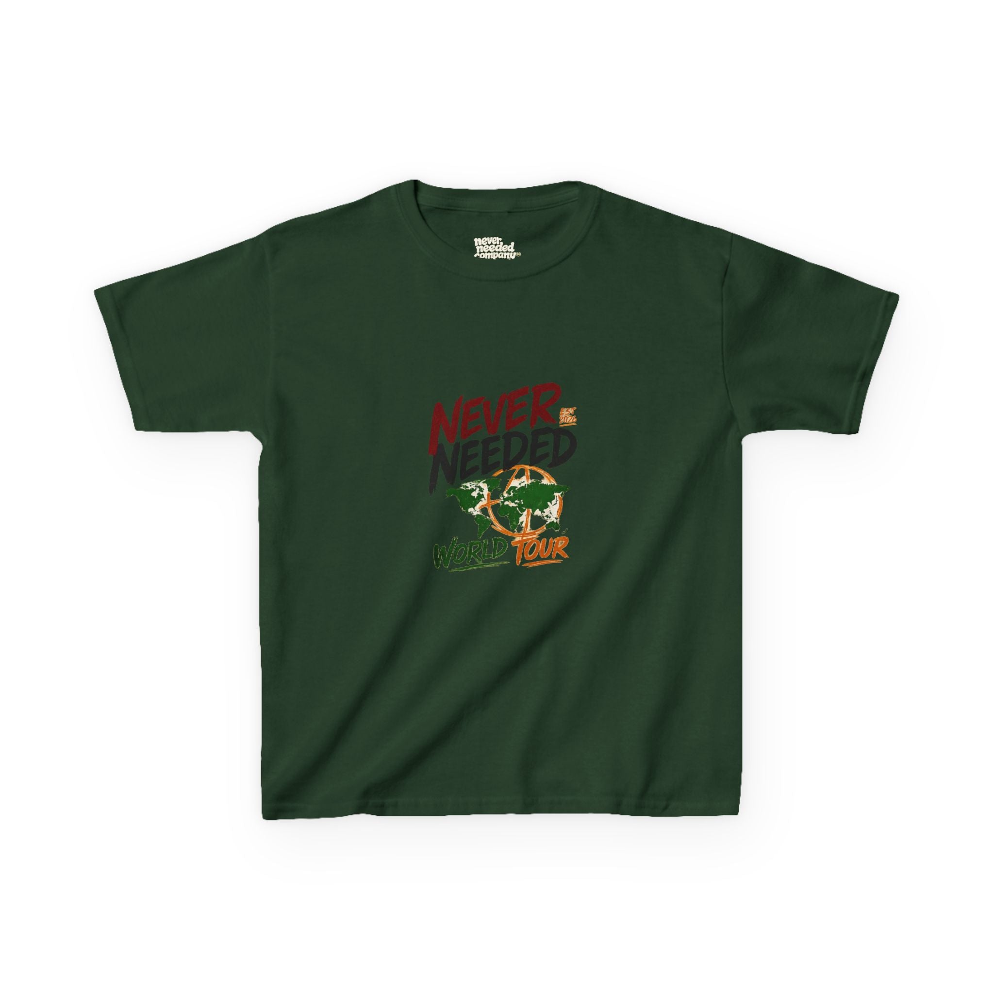 Never Needed™ Youth World Tour Tee — EST 2026