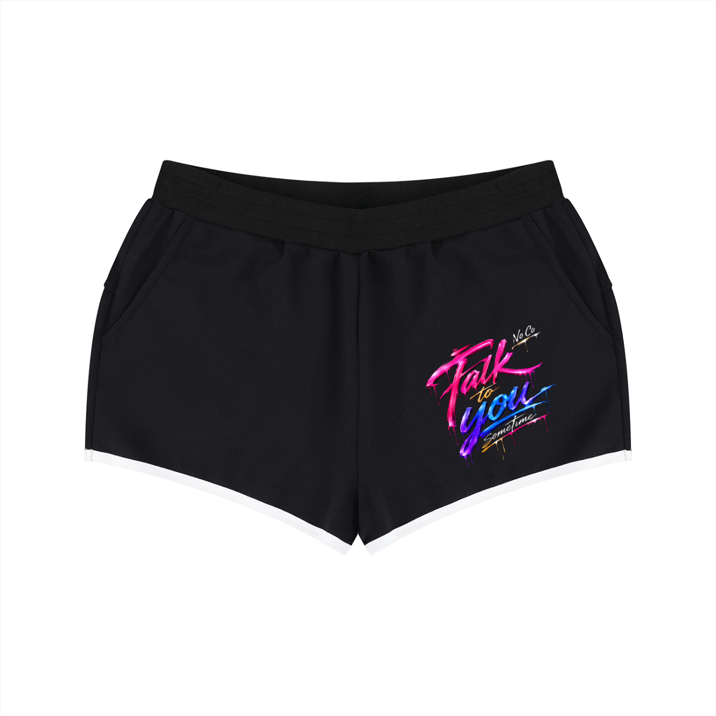 No Co. Talk to You Sometime Women's Shorts | Neon Streetwear Lounge Shorts