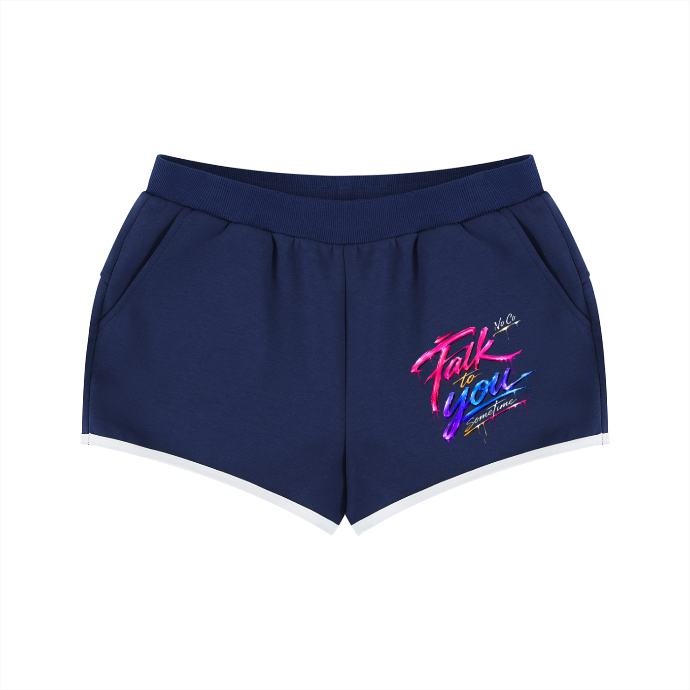 No Co. Talk to You Sometime Women's Shorts | Neon Streetwear Lounge Shorts
