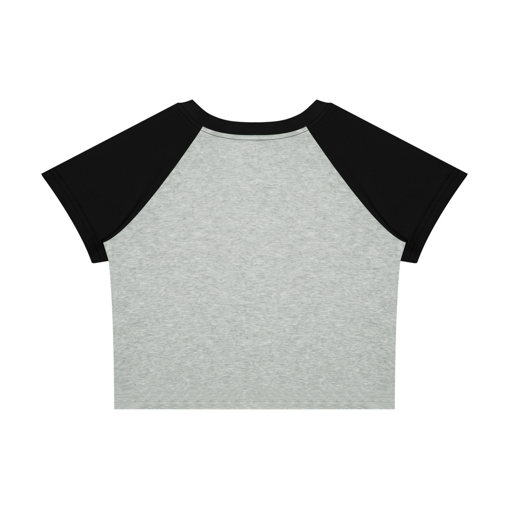 No Co. Tropical Logo Raglan Crop Tee | Colorful Summer Streetwear
