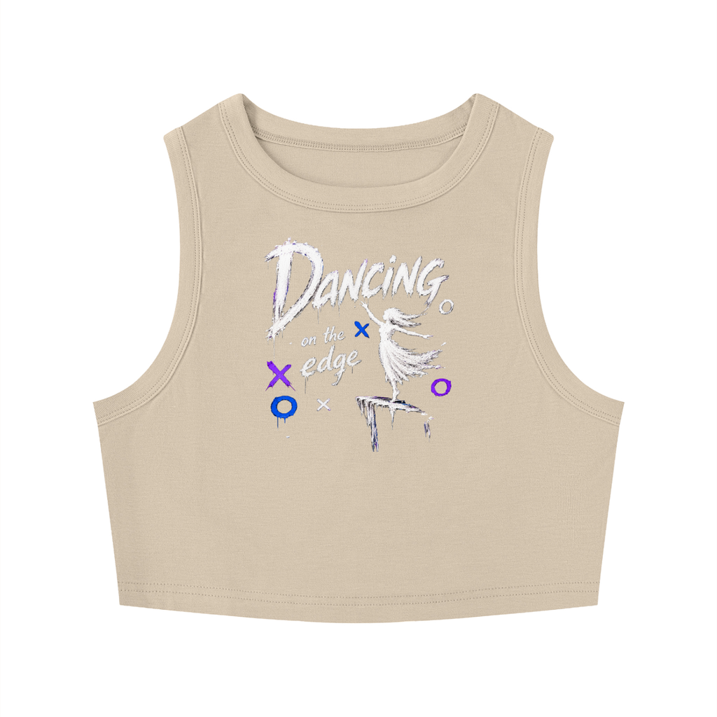 No Co. Dancing on the Edge Women's Crop Tank | Graphic Streetwear Crop Top