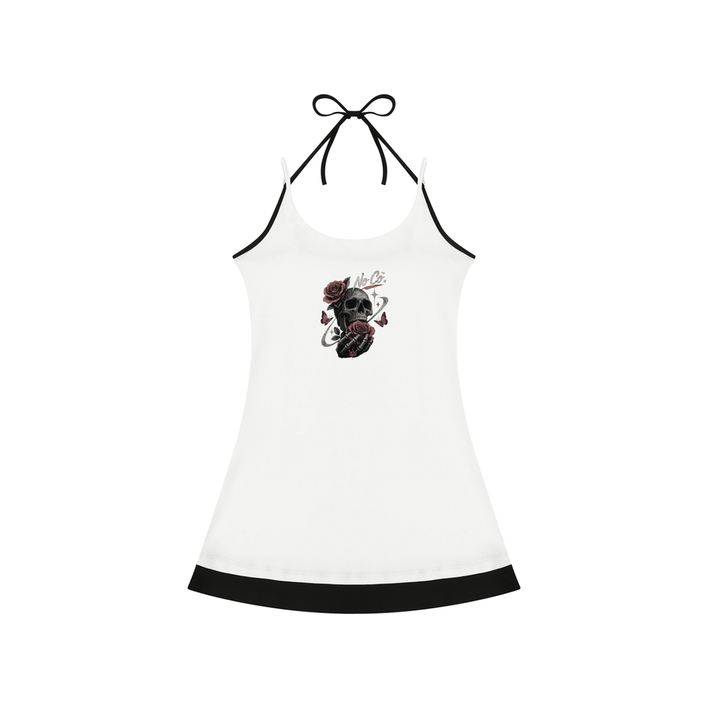 No Co. Skull & Roses Mini Dress | Gothic Streetwear