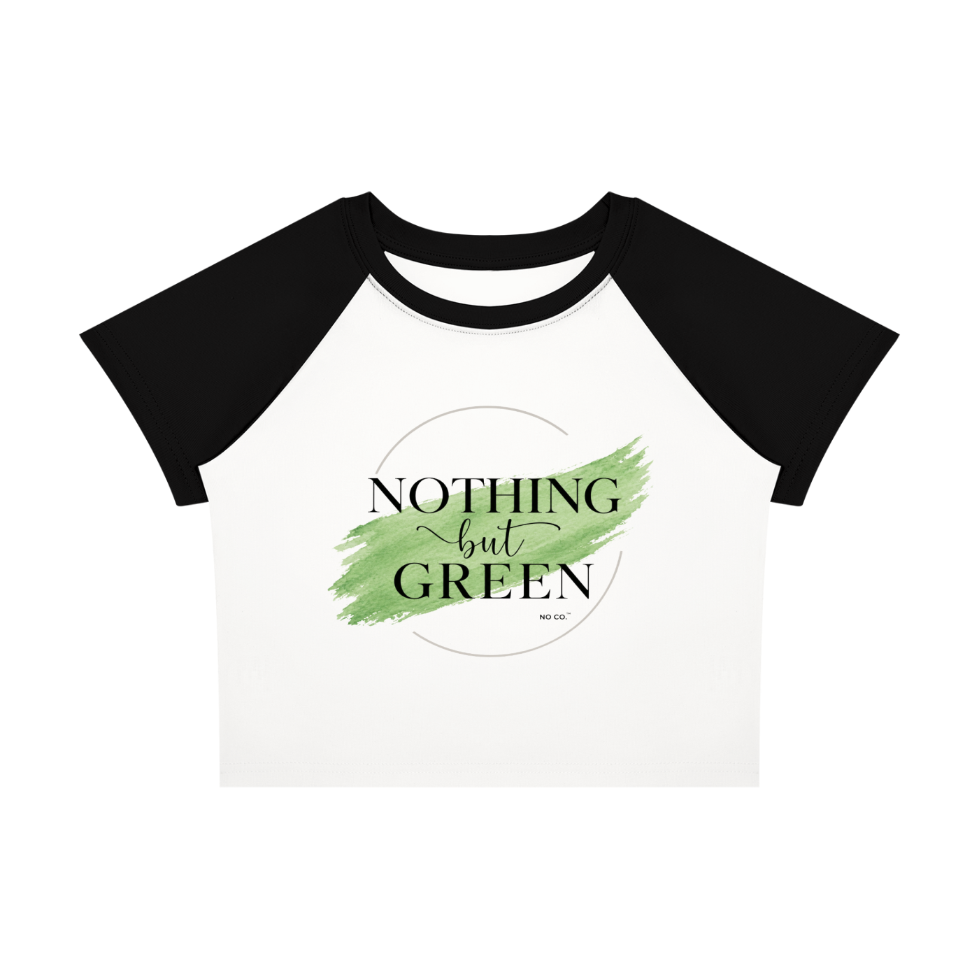 Nothing but Green Raglan Crop Tee | No Co. Minimal Streetwear