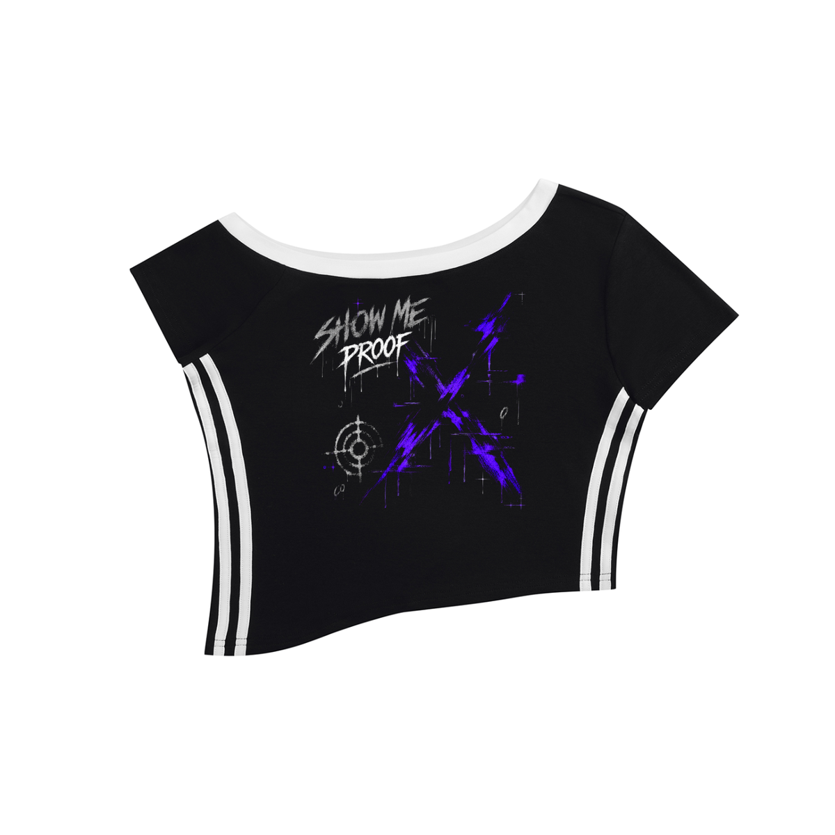 Show Me Proof Purple Static Crop Tee | No Co.