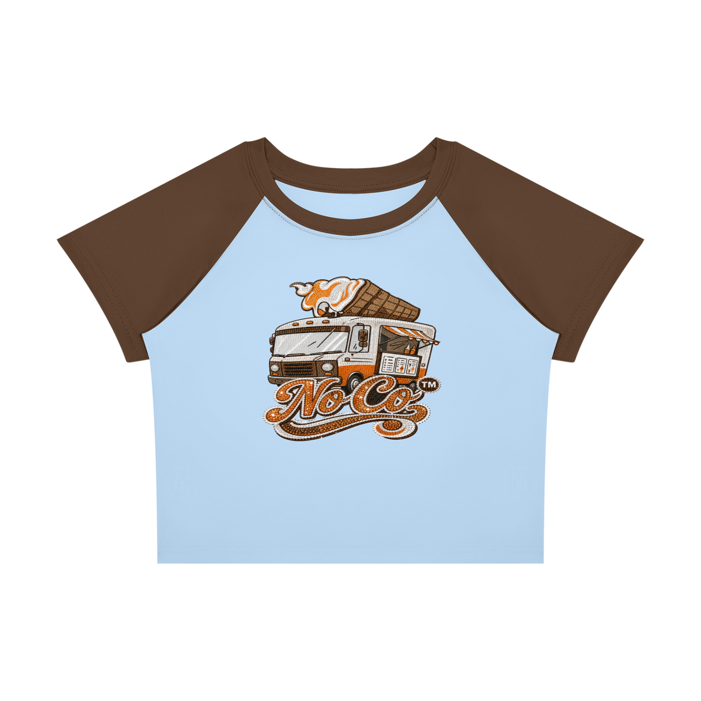 No Co. Ice Cream Truck Raglan Crop Tee | Retro Streetwear Graphic